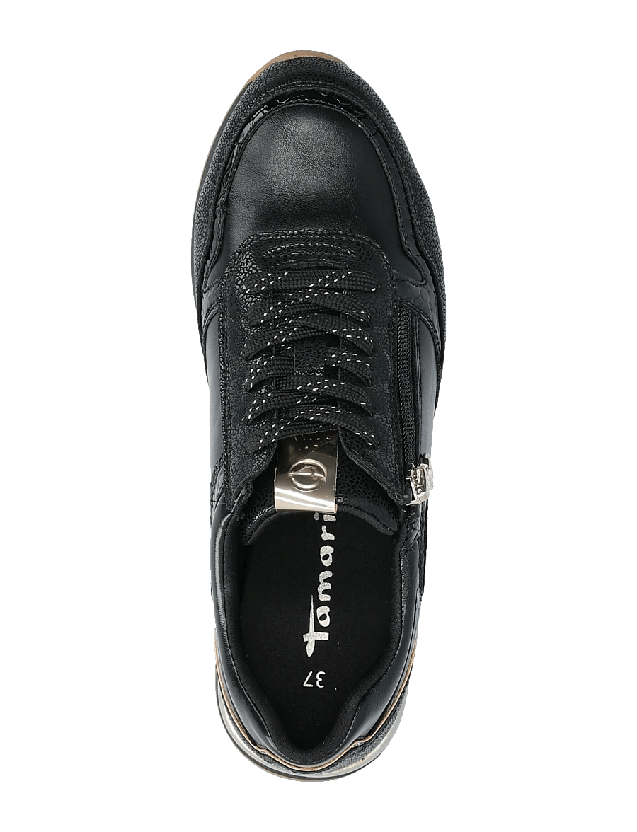 Tamaris - Women Lace-up - lave sneakers - black comb - 3