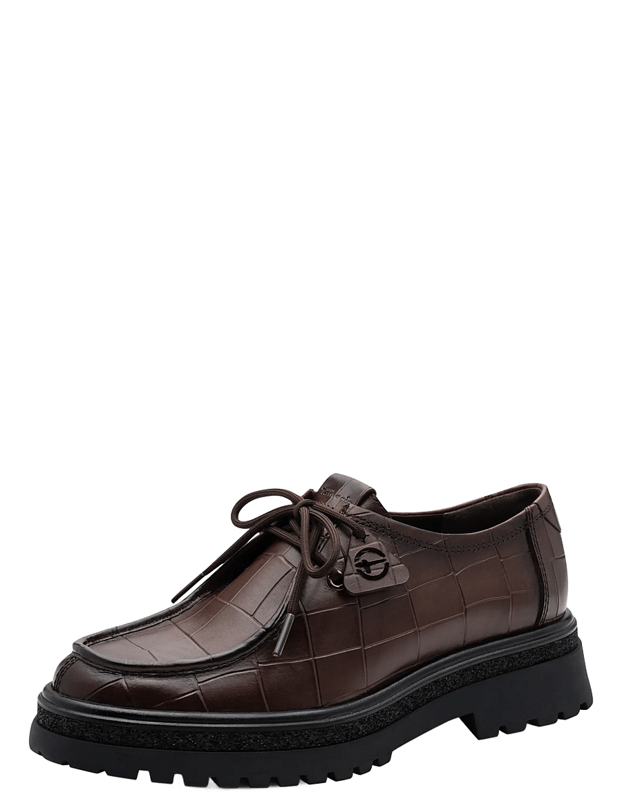 Tamaris - Women Lace-up - mode trends - mocca croco - 0