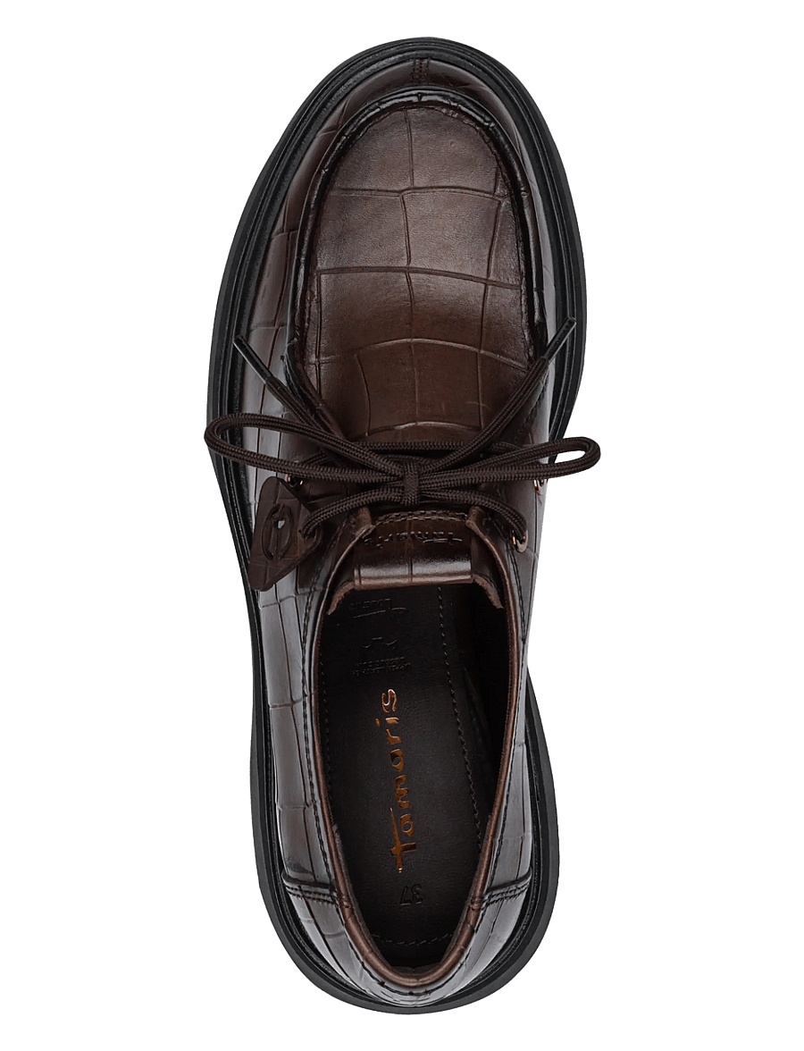 Tamaris - Women Lace-up - mode trends - mocca croco - 4