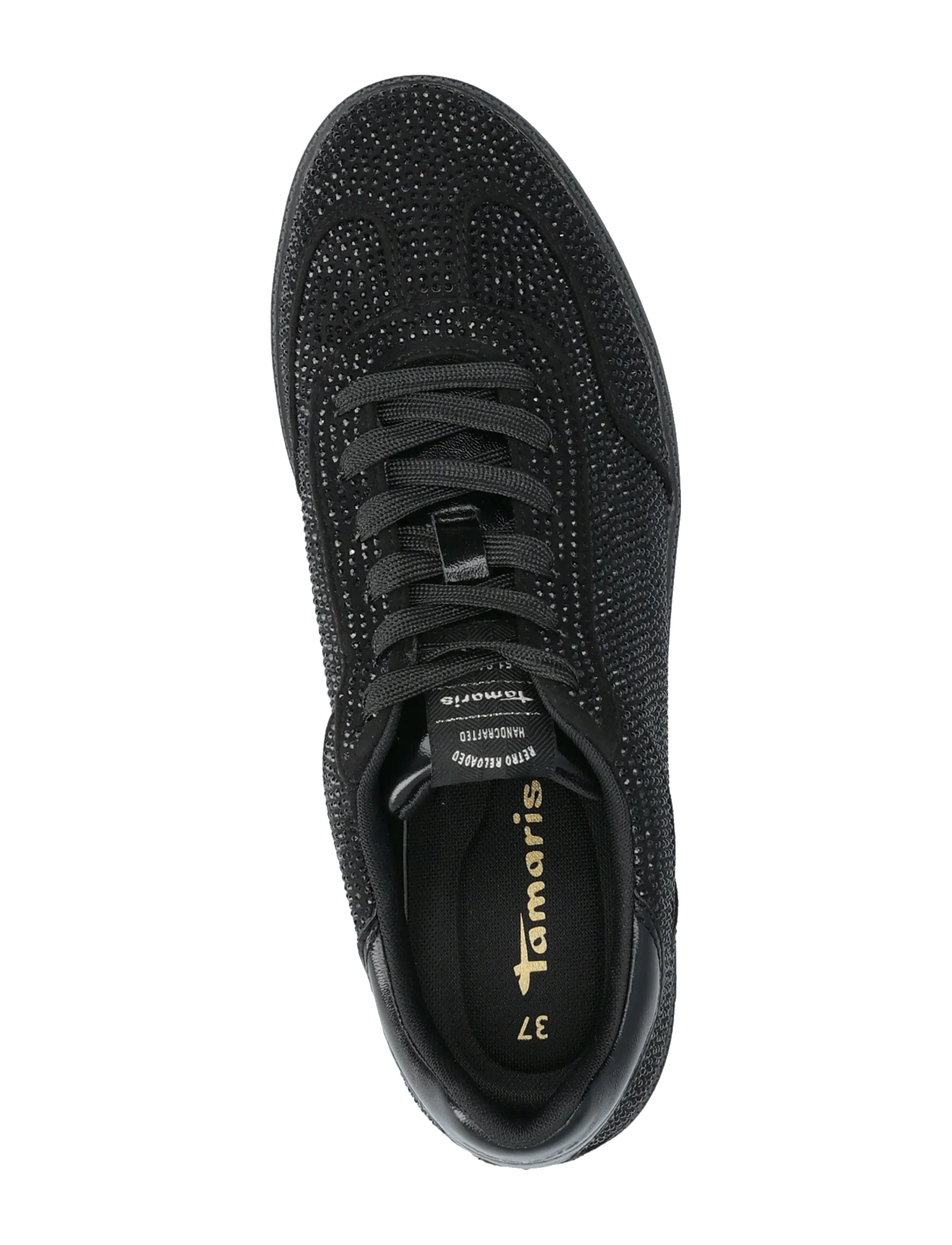 Tamaris - Women Lace-up - laisvalaikio batai žemu aulu - black glam - 3