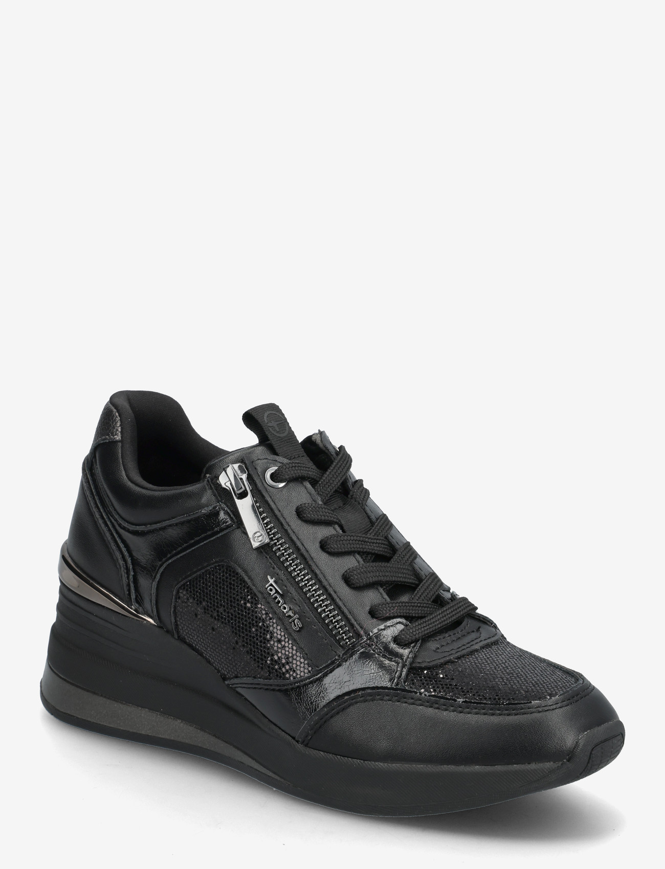 Tamaris - Women Lace-up - lave sneakers - black comb - 0