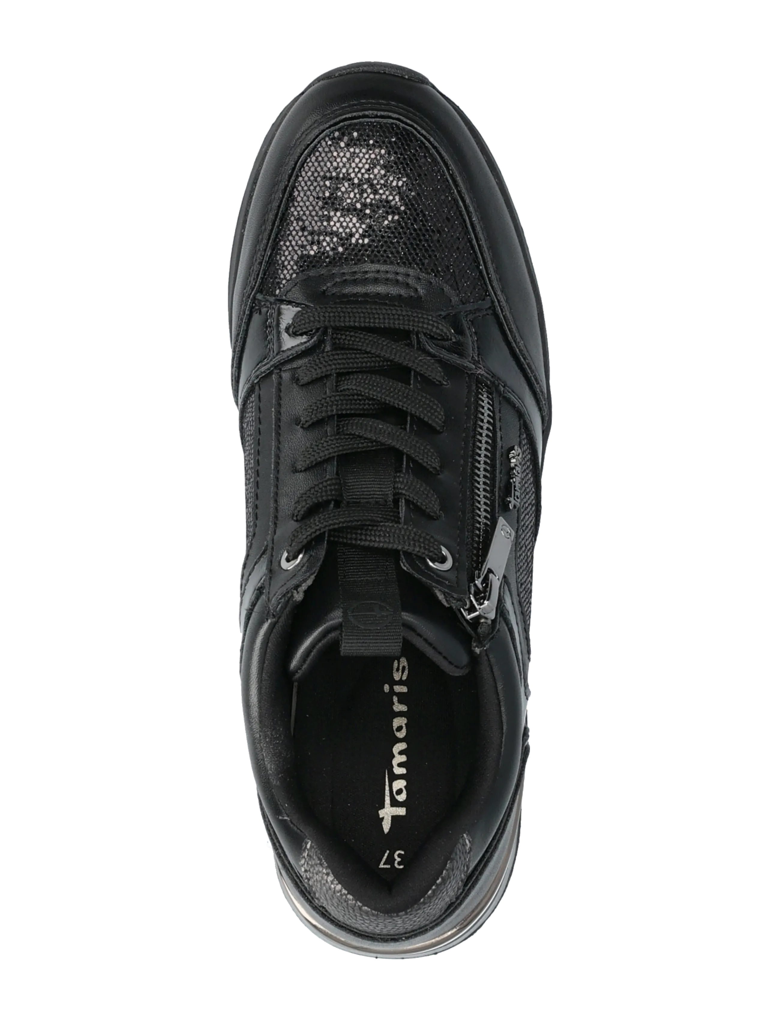 Tamaris - Women Lace-up - lave sneakers - black comb - 3