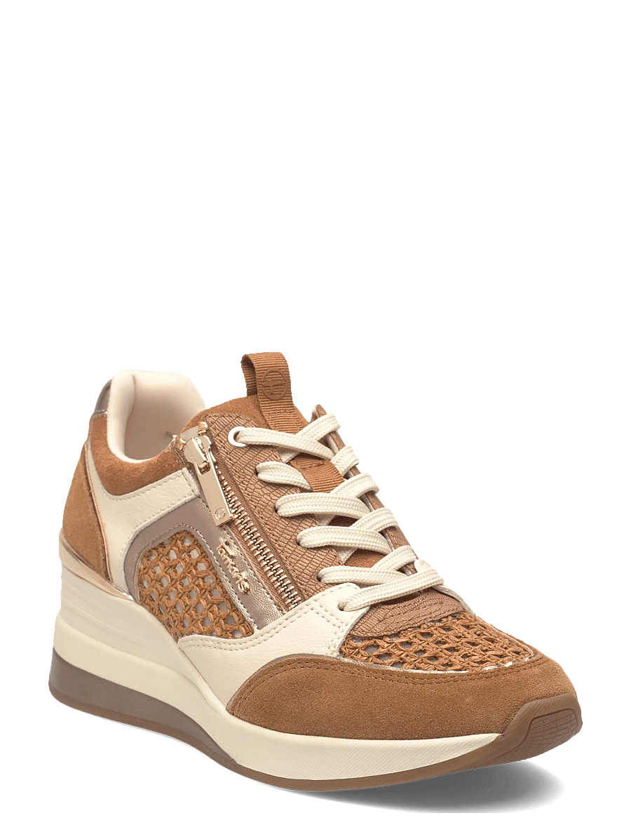 Tamaris - Women Lace-up - sneakers med kilklack - camel comb - 0
