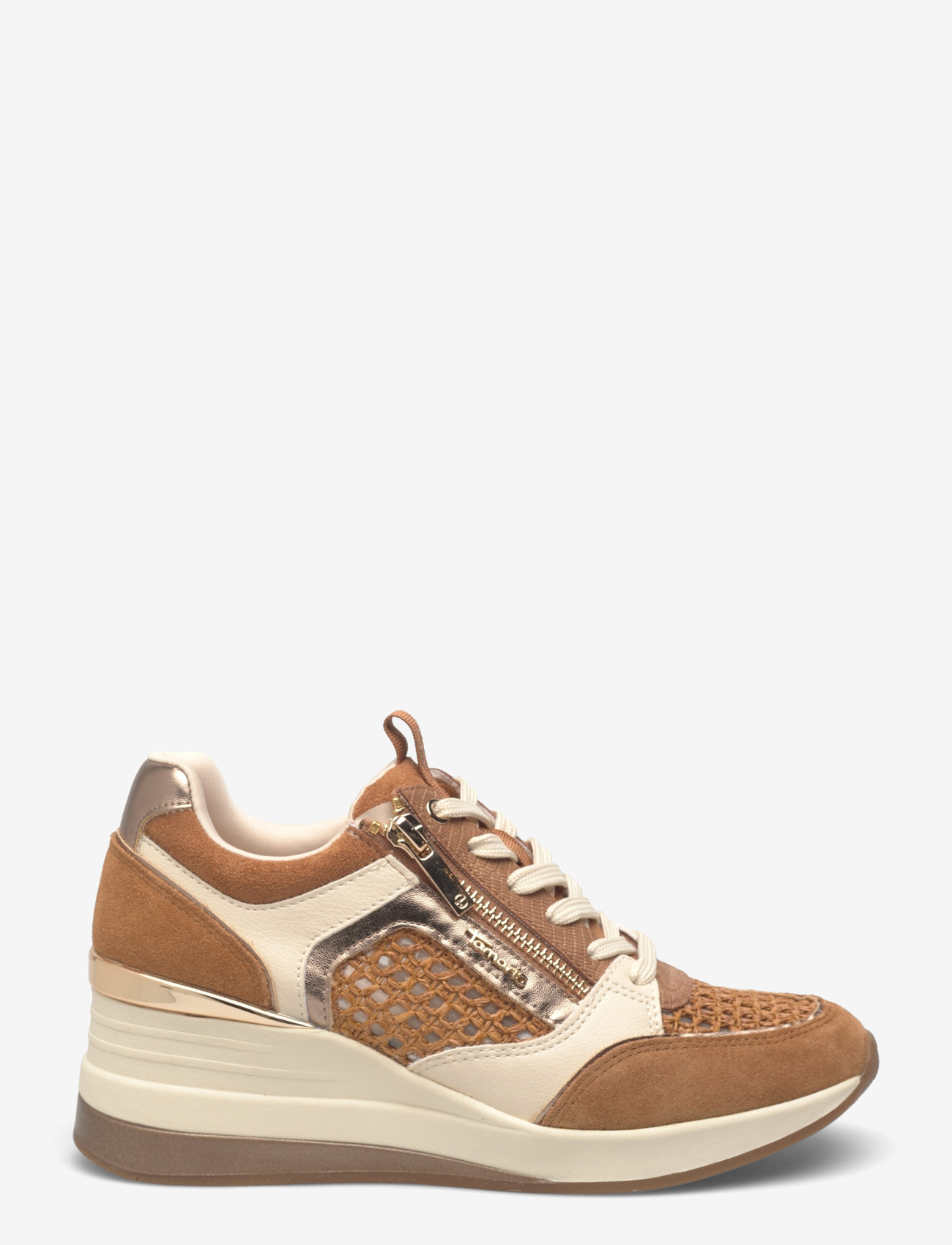Tamaris - Women Lace-up - matalavartiset tennarit - camel comb - 1