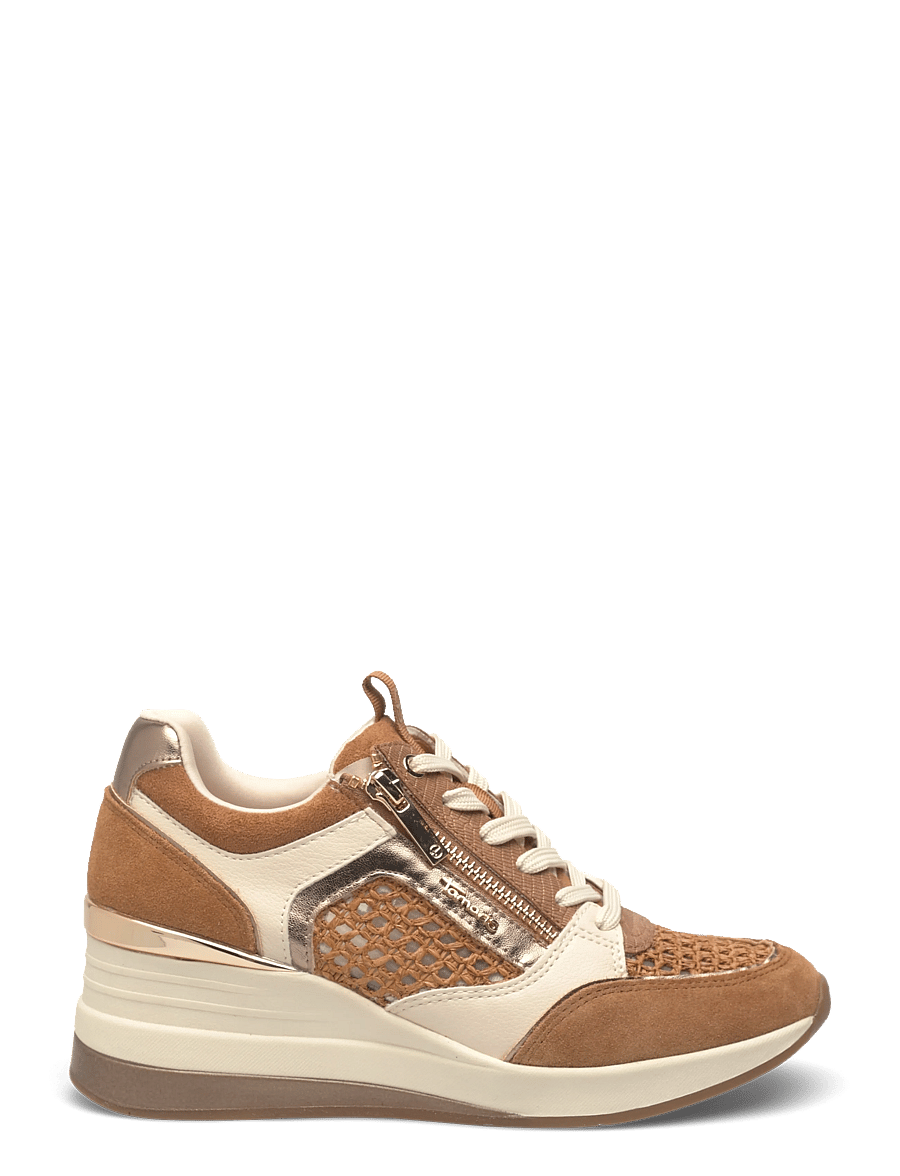 Tamaris - Women Lace-up - sneakers med kilklack - camel comb - 1