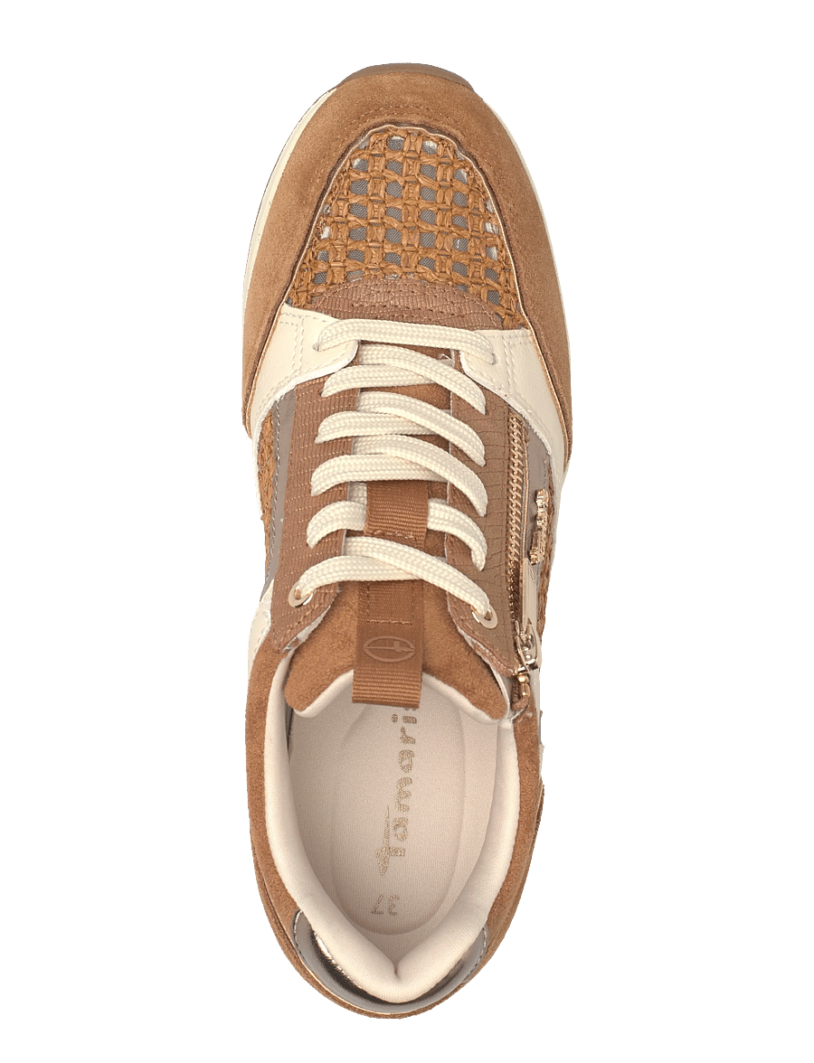 Tamaris - Women Lace-up - sneakers med kilklack - camel comb - 3