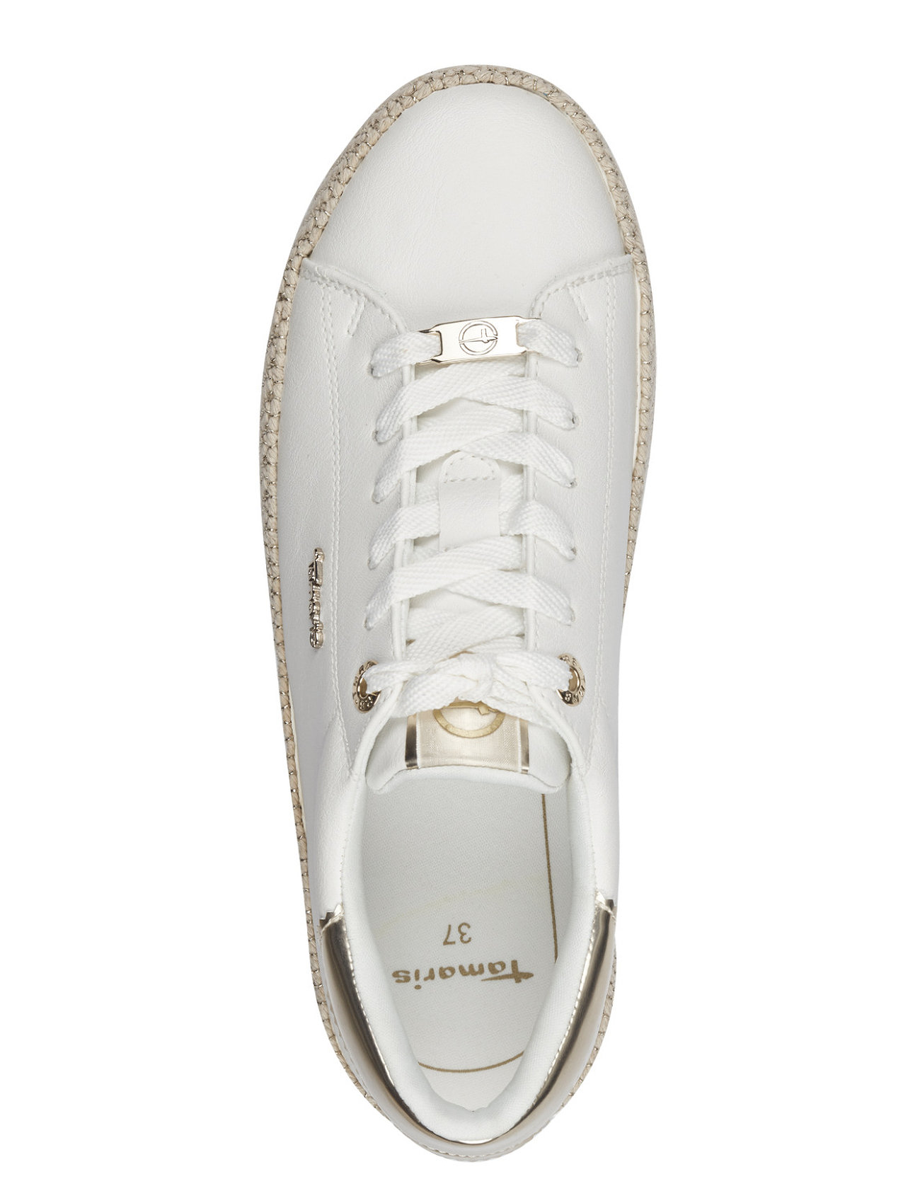 Tamaris - Women Lace-up - låga sneakers - white/gold - 2