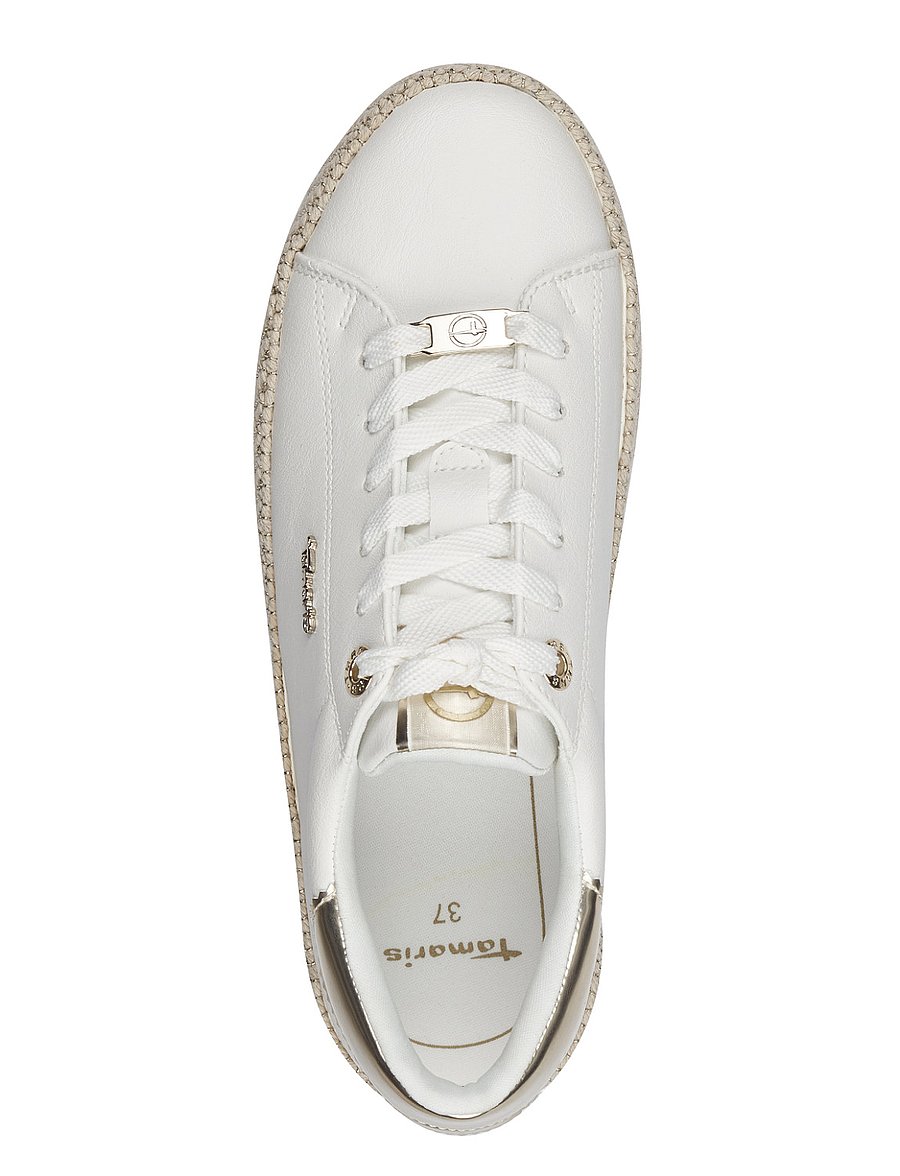 Tamaris - Women Lace-up - konfirmation - white/gold - 2