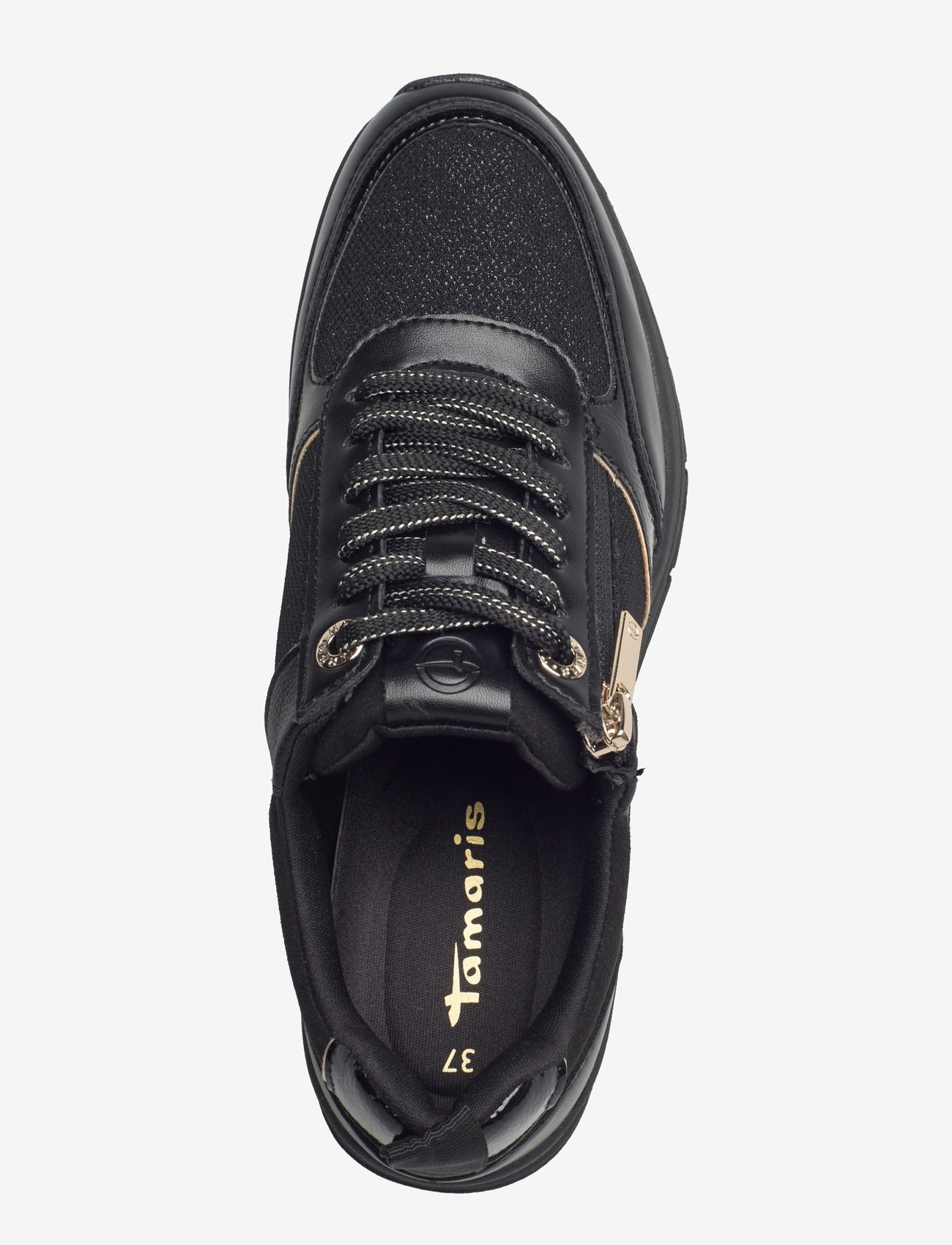 Tamaris - Women Lace-up - low top sneakers - black/gold - 3
