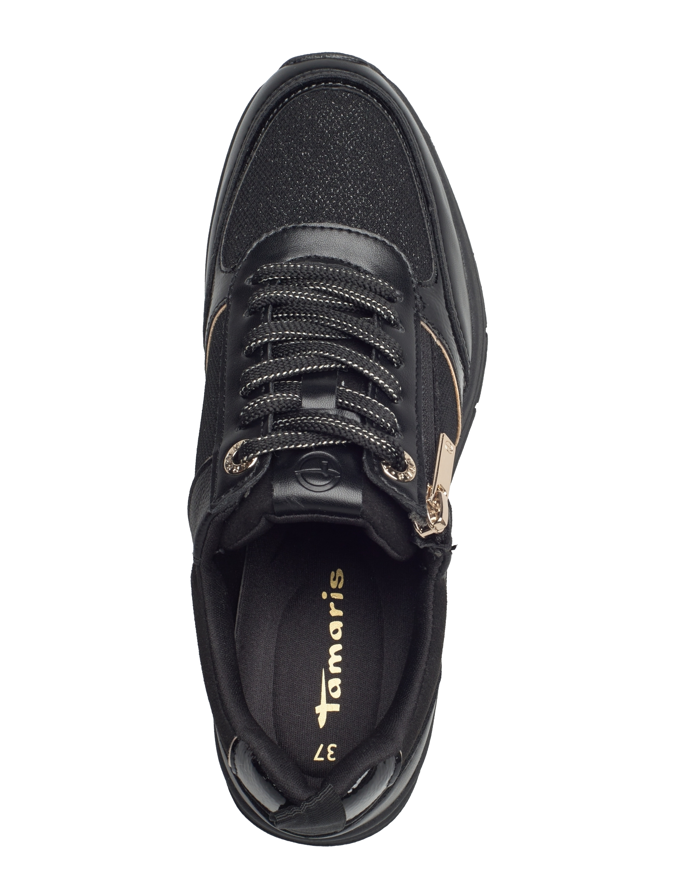 Tamaris - Women Lace-up - sutvirtinimas - black/gold - 3