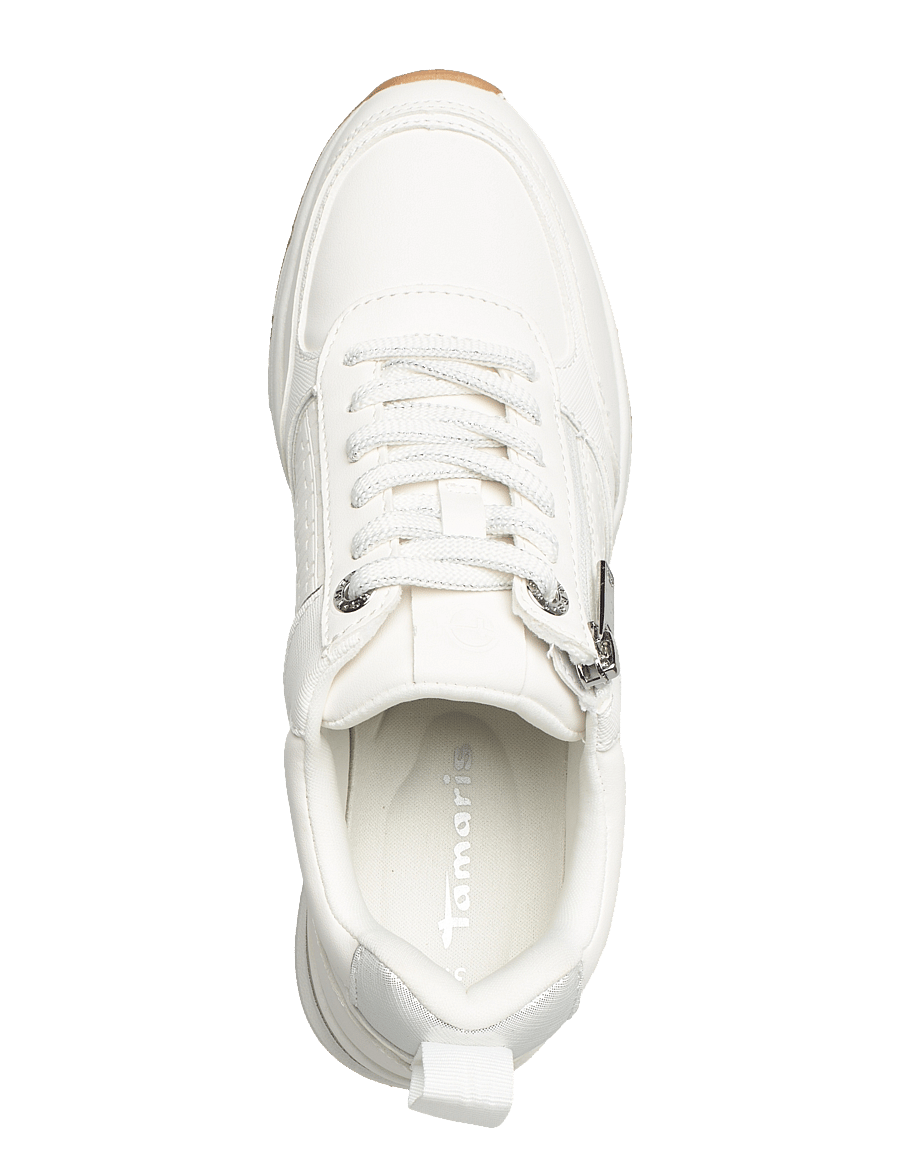 Tamaris - Women Lace-up - konfirmasjon - white/silver - 3
