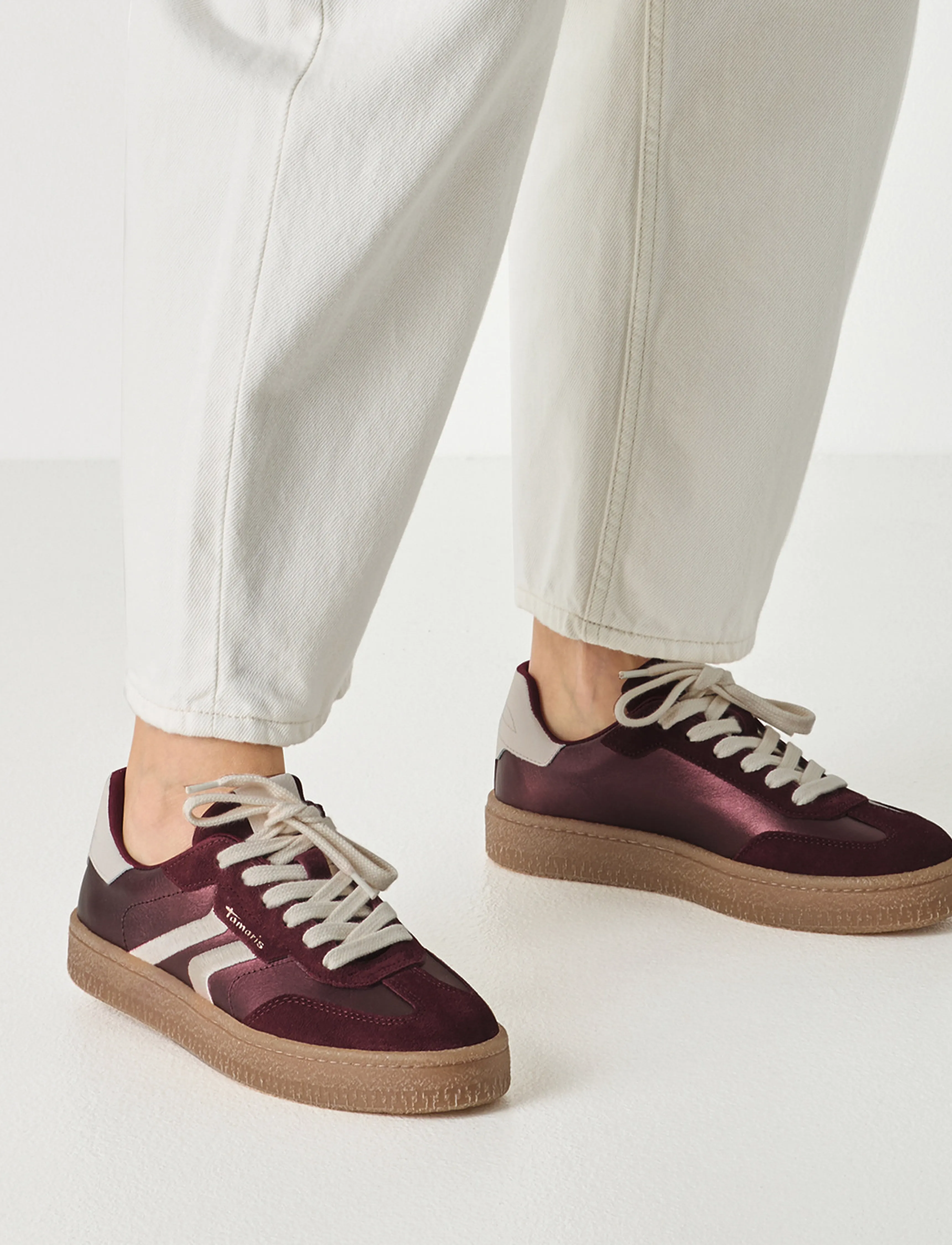 Tamaris - Women Lace-up - niedrige sneaker - bordeaux metallic - 5