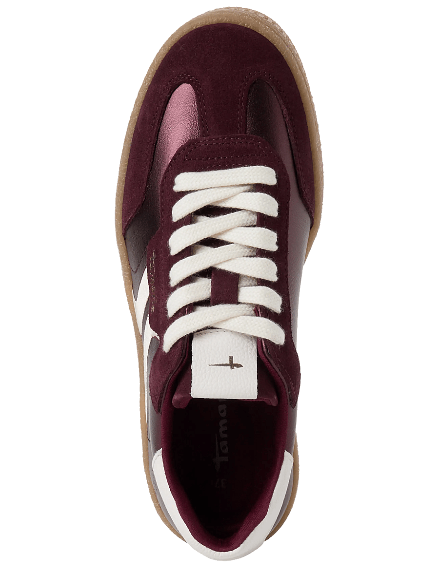 Tamaris - Women Lace-up - madala säärega tossud - bordeaux metallic - 4