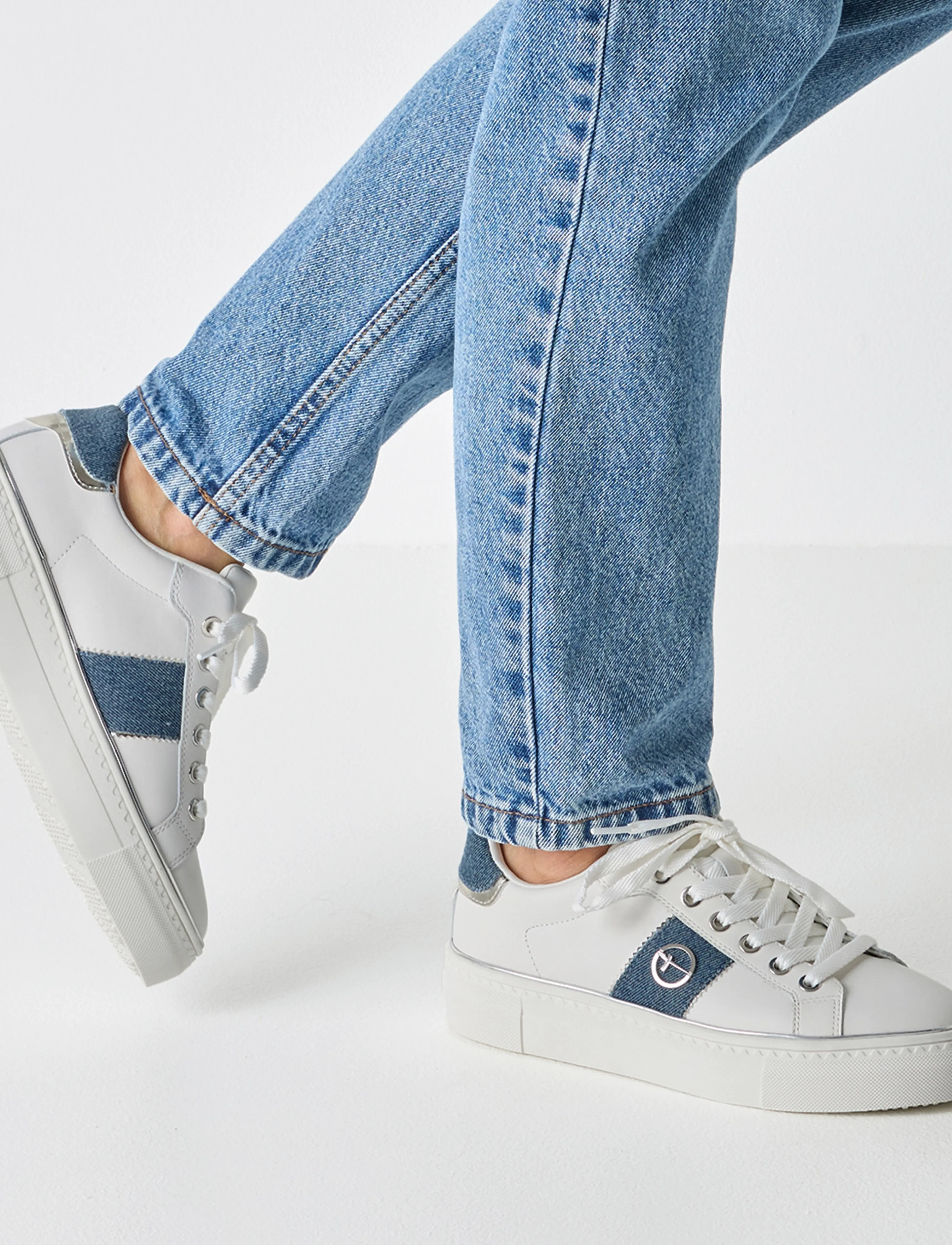 Tamaris - Women Lace-up - lave sneakers - white/denim - 5
