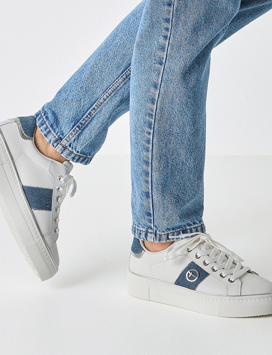 Tamaris - Women Lace-up - konfirmation - white/denim - 5