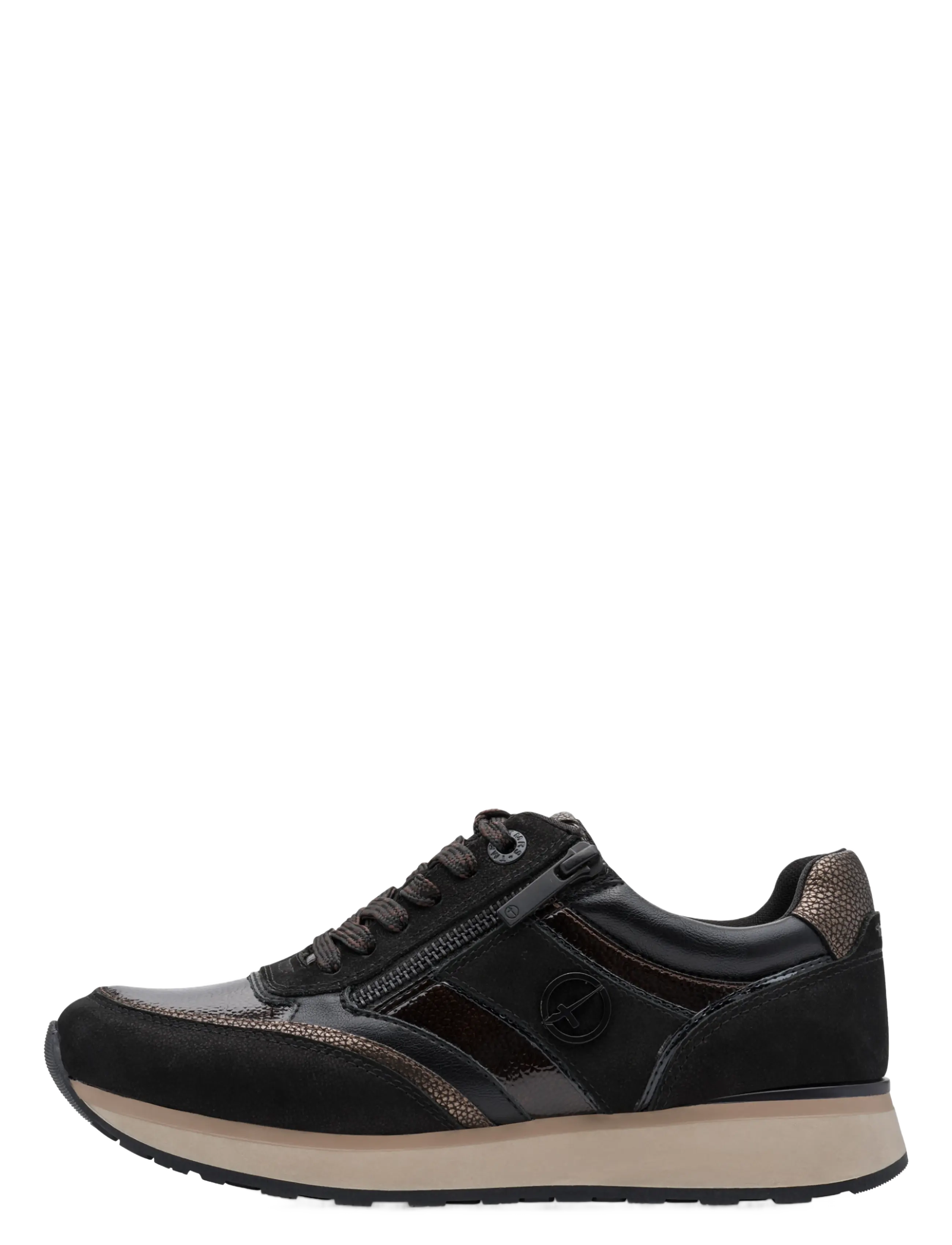 Tamaris - Women Lace-up - lágir strigaskór - black comb - 1
