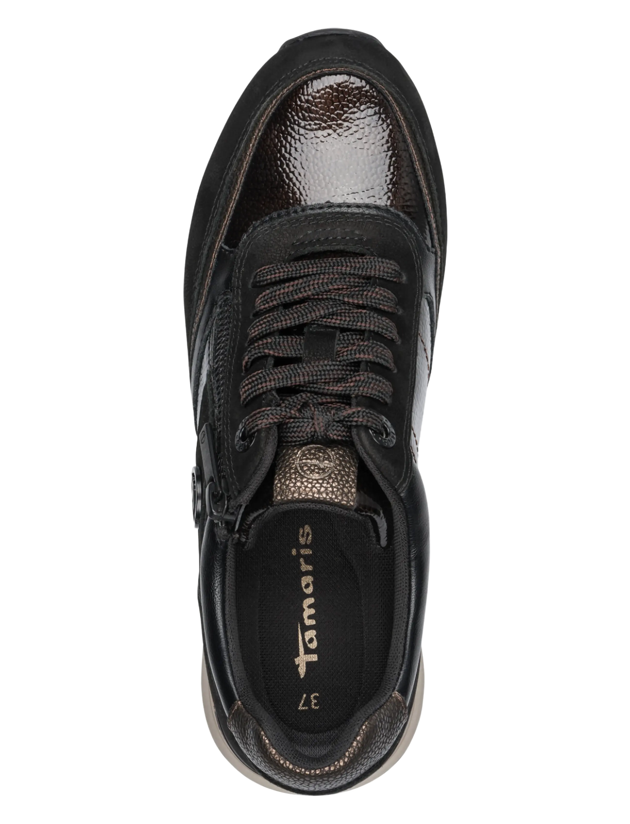 Tamaris - Women Lace-up - lágir strigaskór - black comb - 4