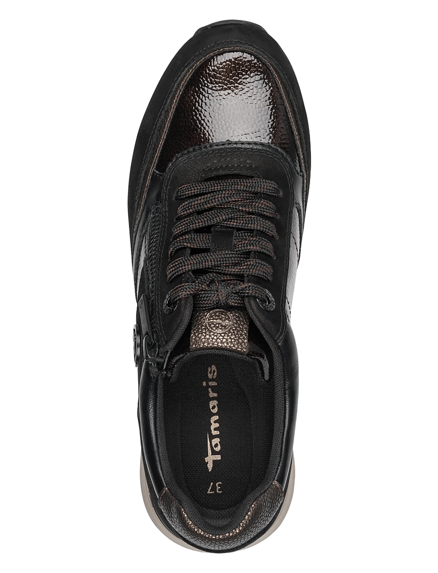 Tamaris - Women Lace-up - lave sneakers - black comb - 4