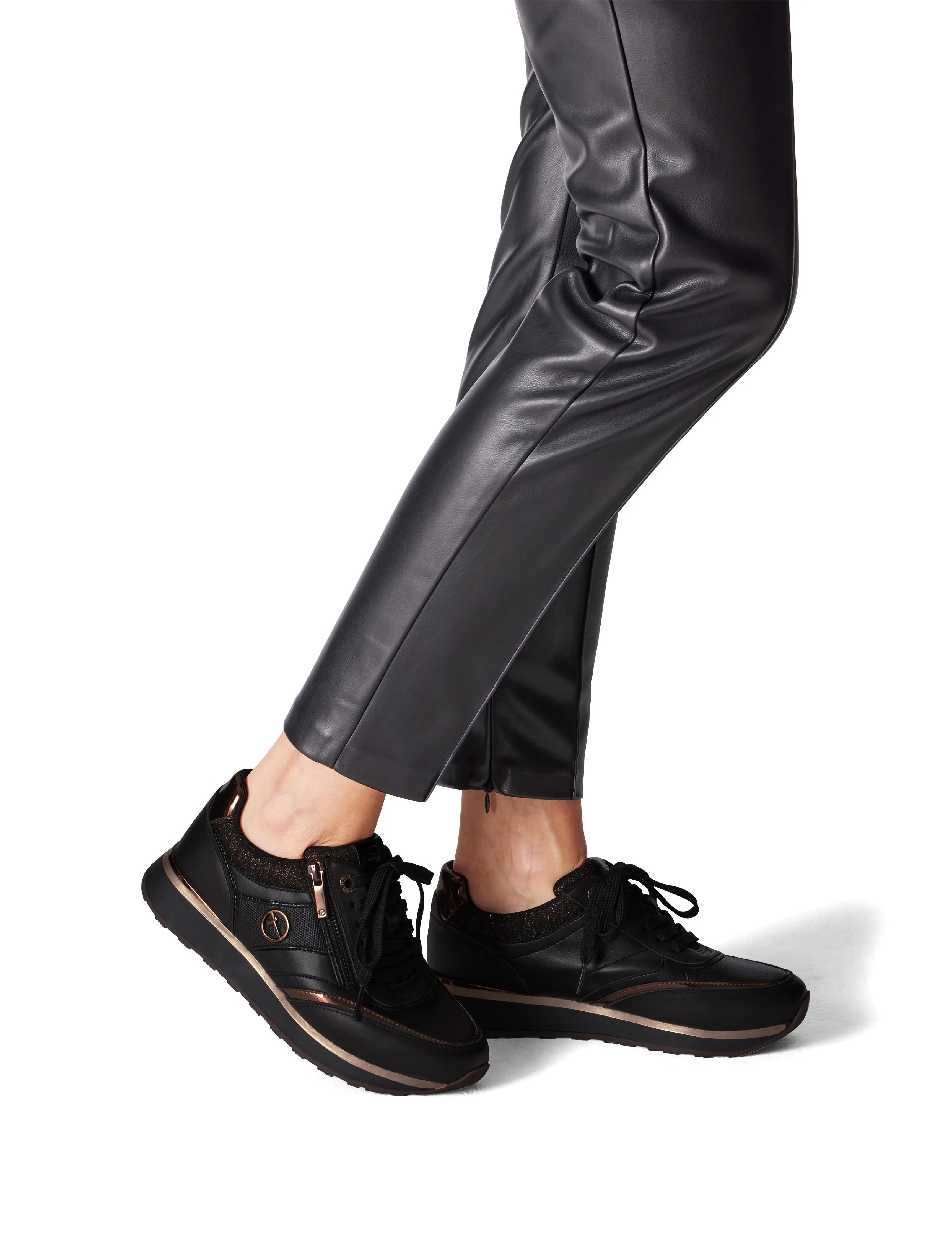 Tamaris - Women Lace-up - niedrige sneakers - black/copper - 5