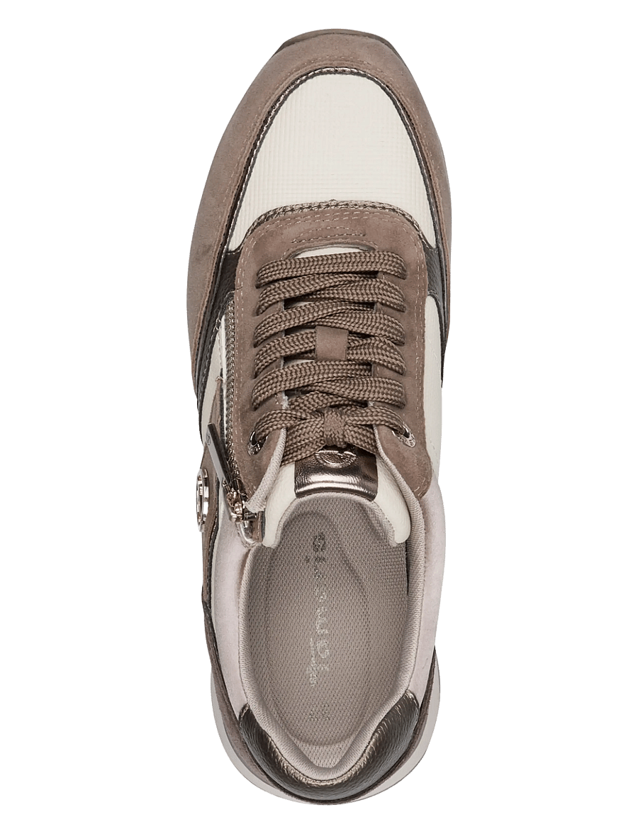 Tamaris - Women Lace-up - niedrige sneaker - taupe comb - 4