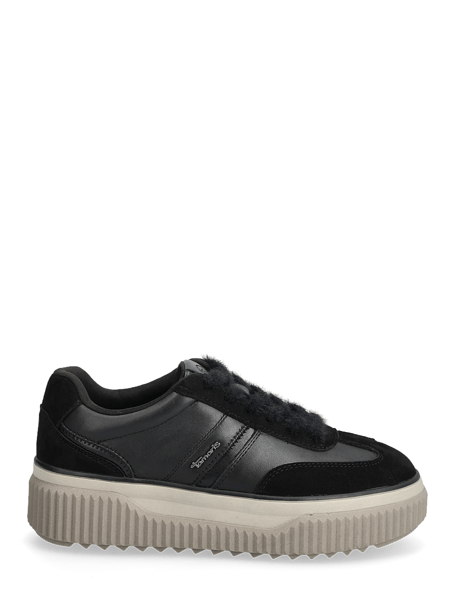 Tamaris - Women Lace-up - platform sneakers - black leather - 1