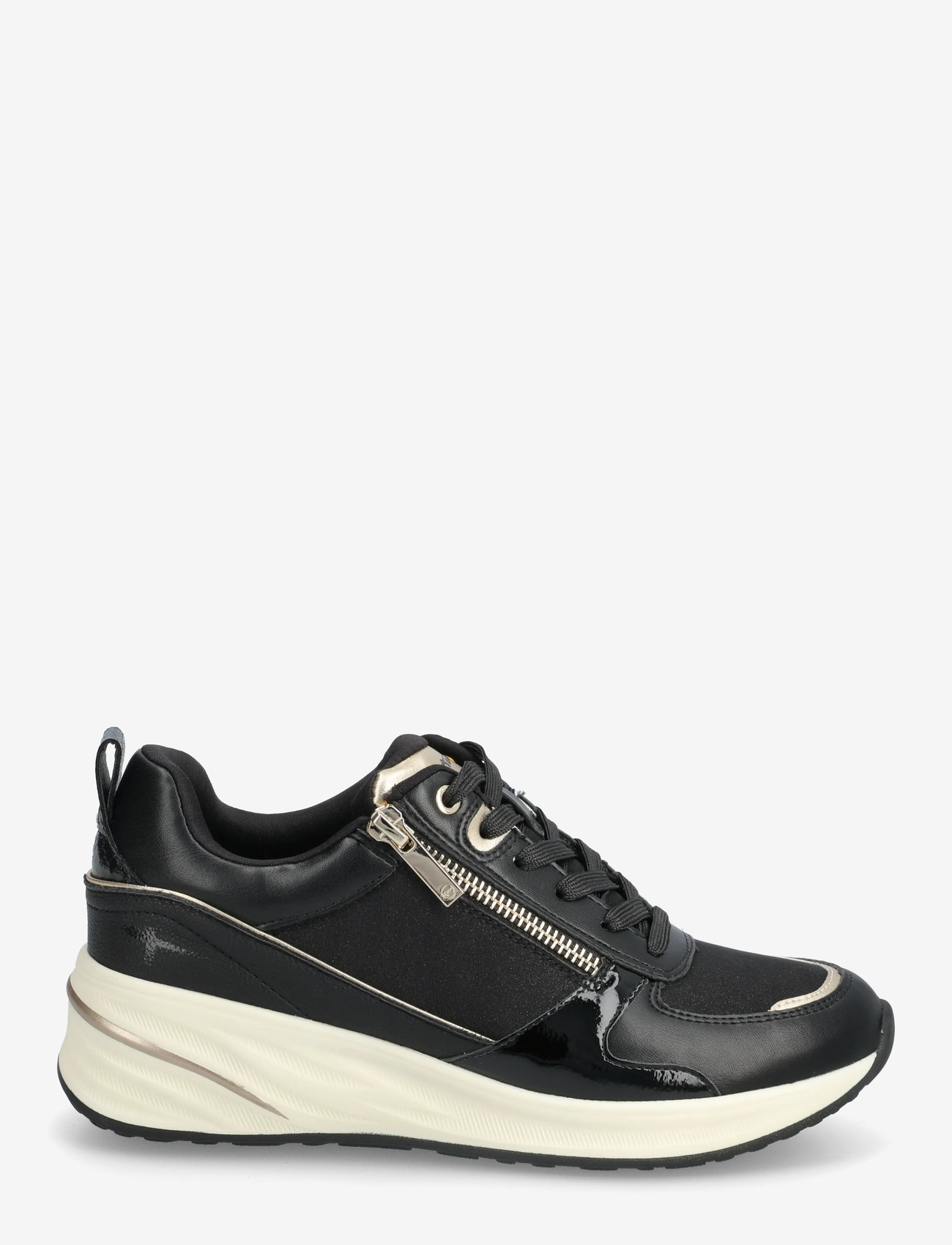 Tamaris - Women Lace-up - madala säärega tossud - black/gold - 1