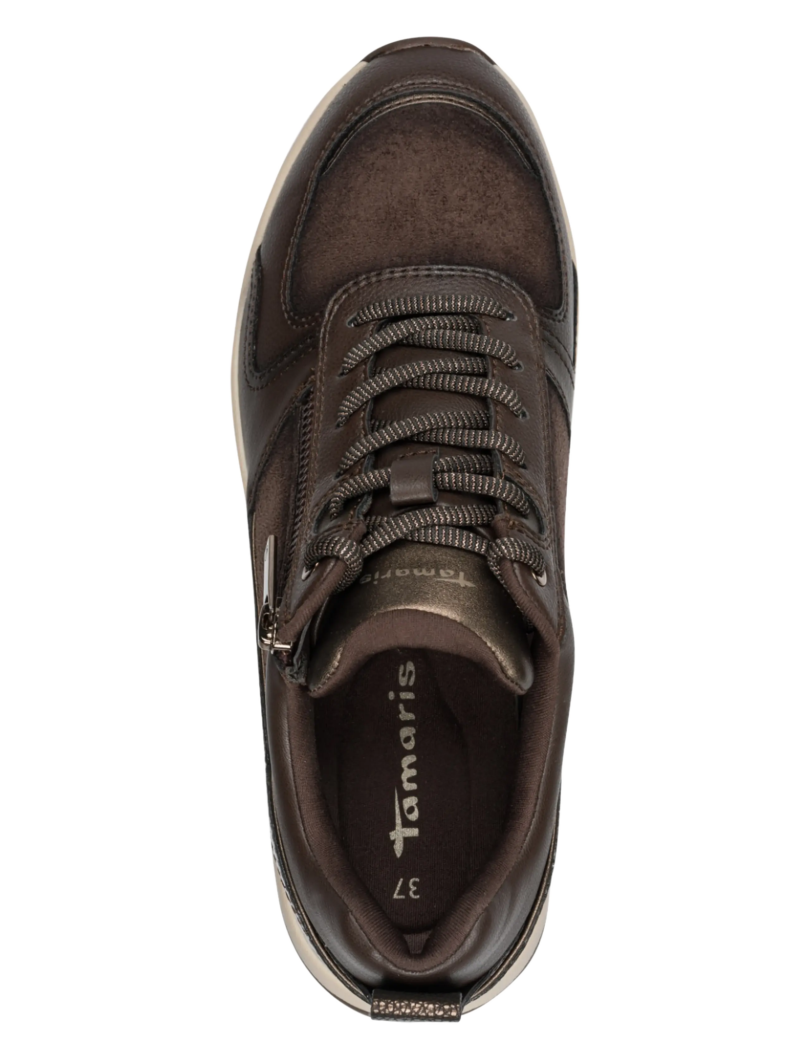 Tamaris - Women Lace-up - lave sneakers - mocca comb - 4