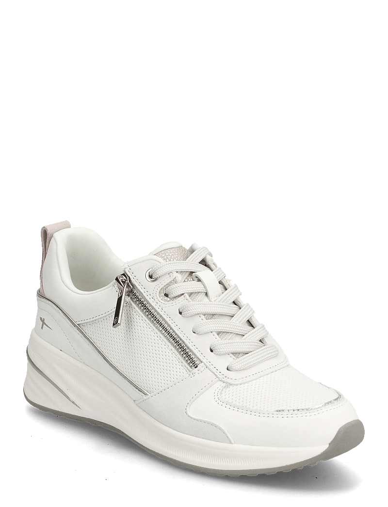 Tamaris - Women Lace-up - low top sneakers - white leather - 0