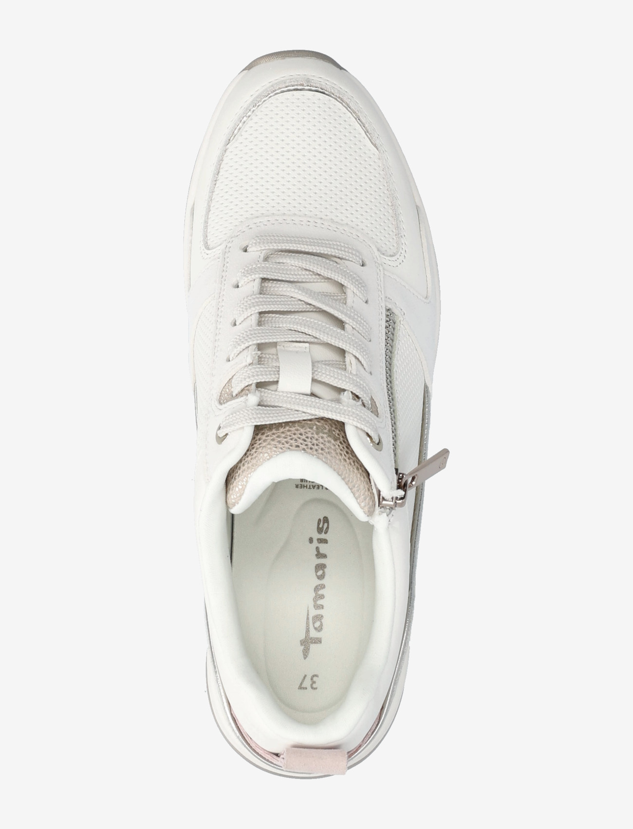 Tamaris - Women Lace-up - low top sneakers - white leather - 3