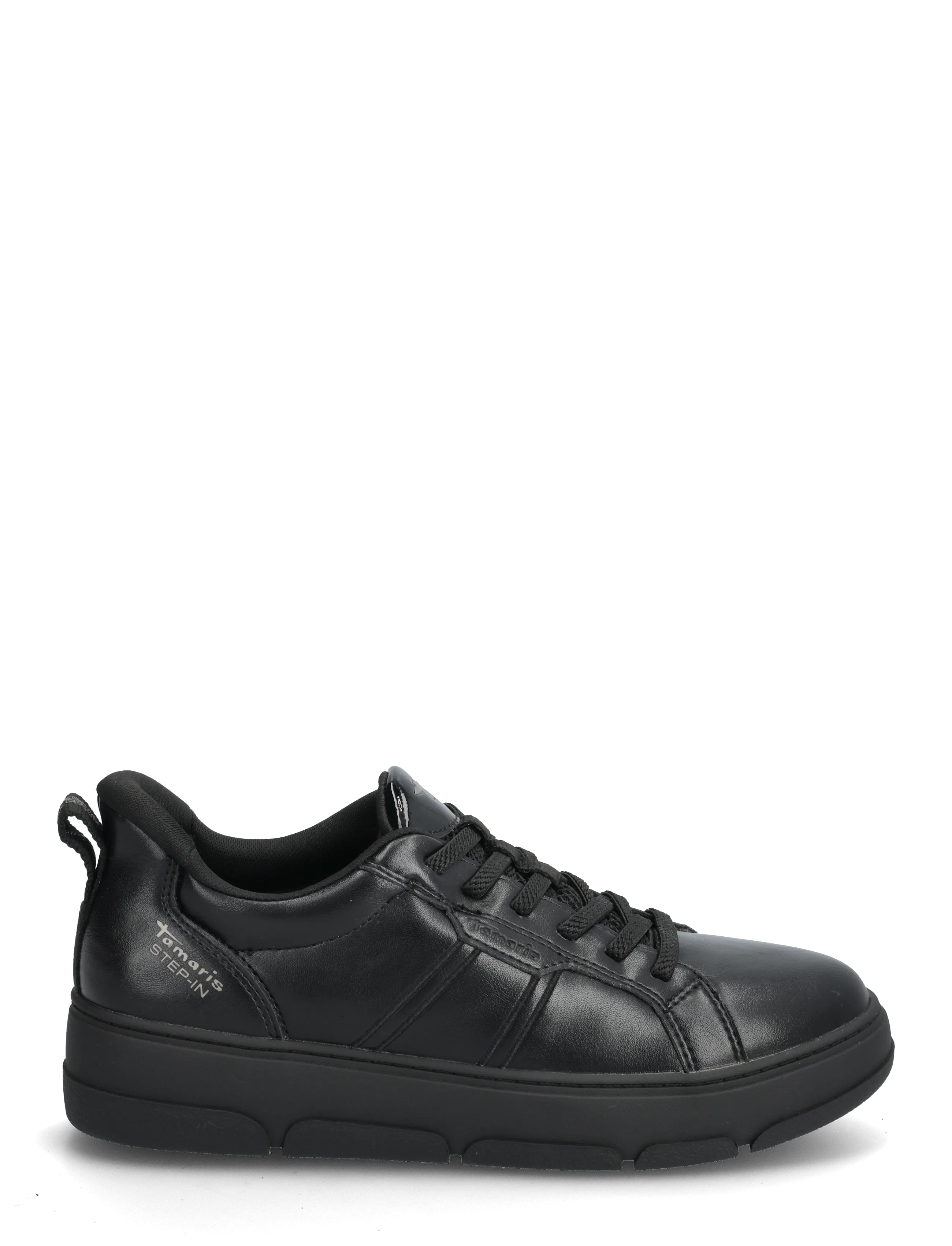 Tamaris - Women Lace-up - matalavartiset tennarit - black uni - 1