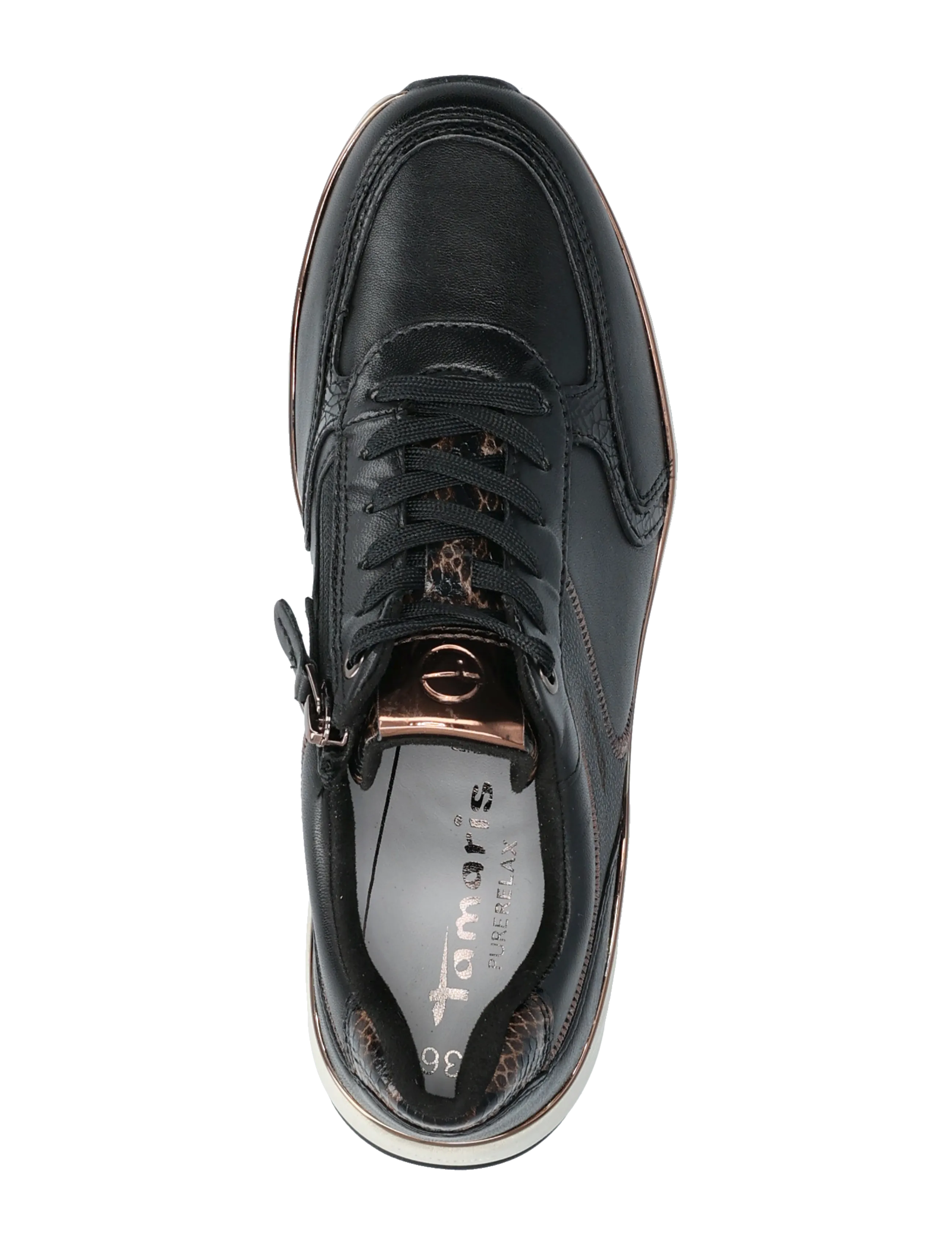 Tamaris - Women Lace-up - lave sneakers - black comb - 3
