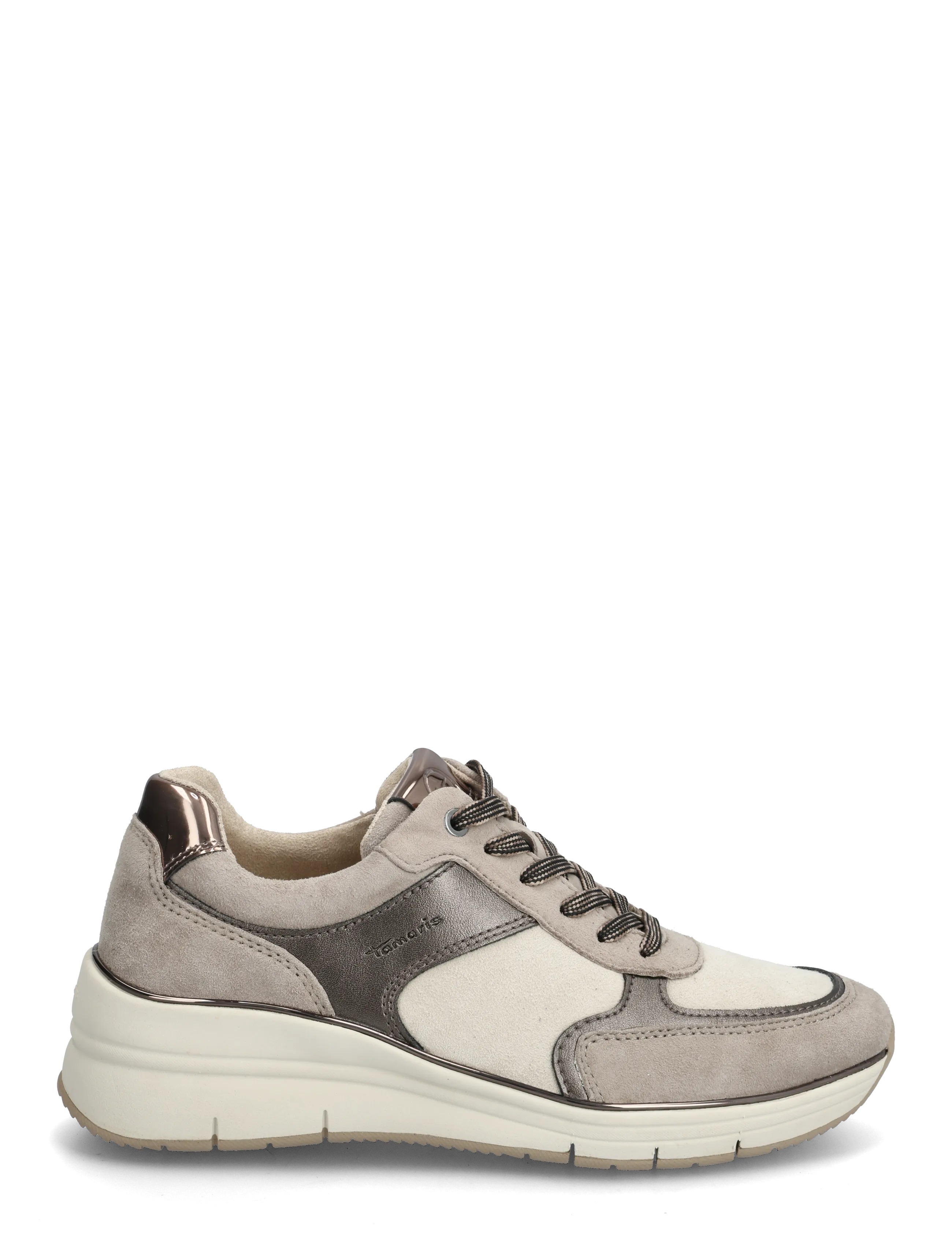 Tamaris - Women Lace-up - lágir strigaskór - taupe comb - 1