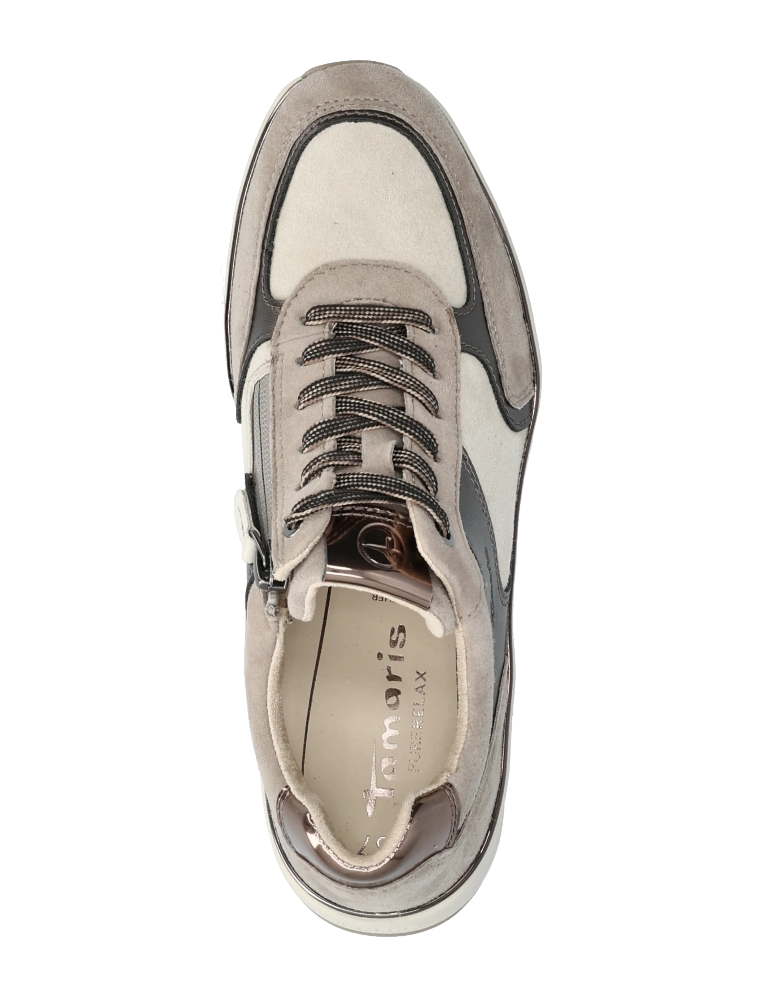 Tamaris - Women Lace-up - lágir strigaskór - taupe comb - 3