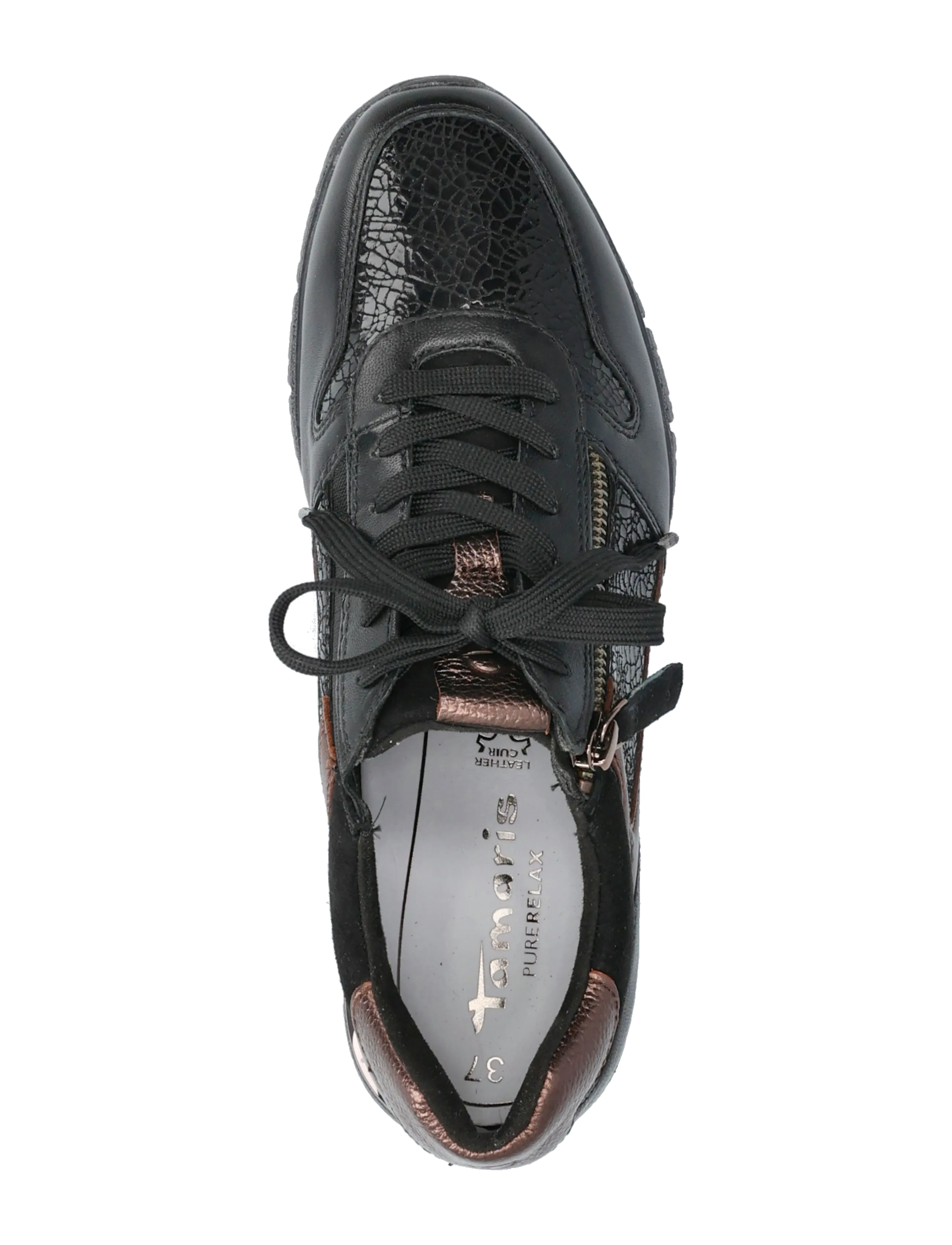 Tamaris - Women Lace-up - lave sneakers - black comb - 3