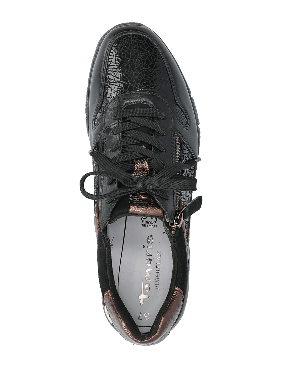 Tamaris - Women Lace-up - lave sneakers - black comb - 3