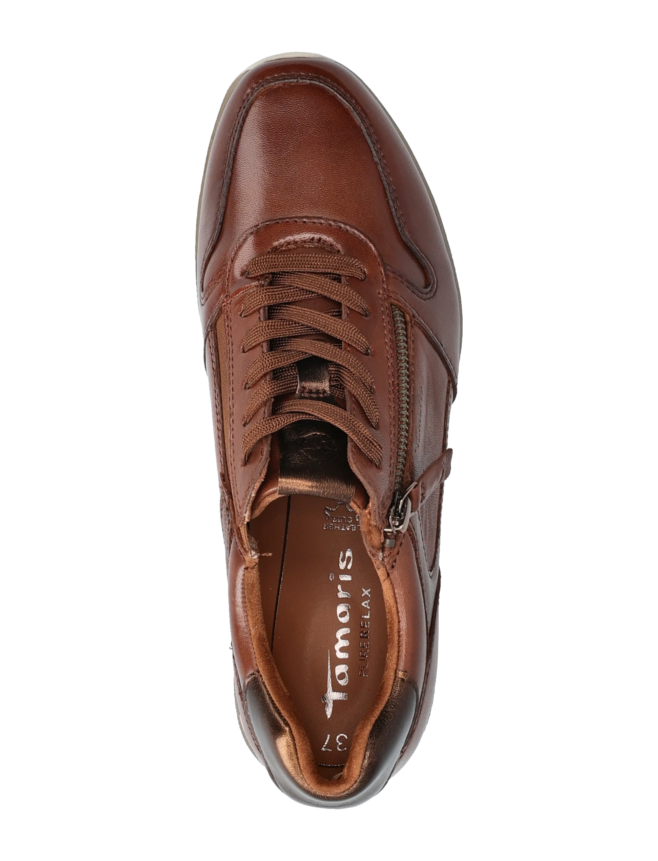 Tamaris - Women Lace-up - låga sneakers - cognac leather - 3
