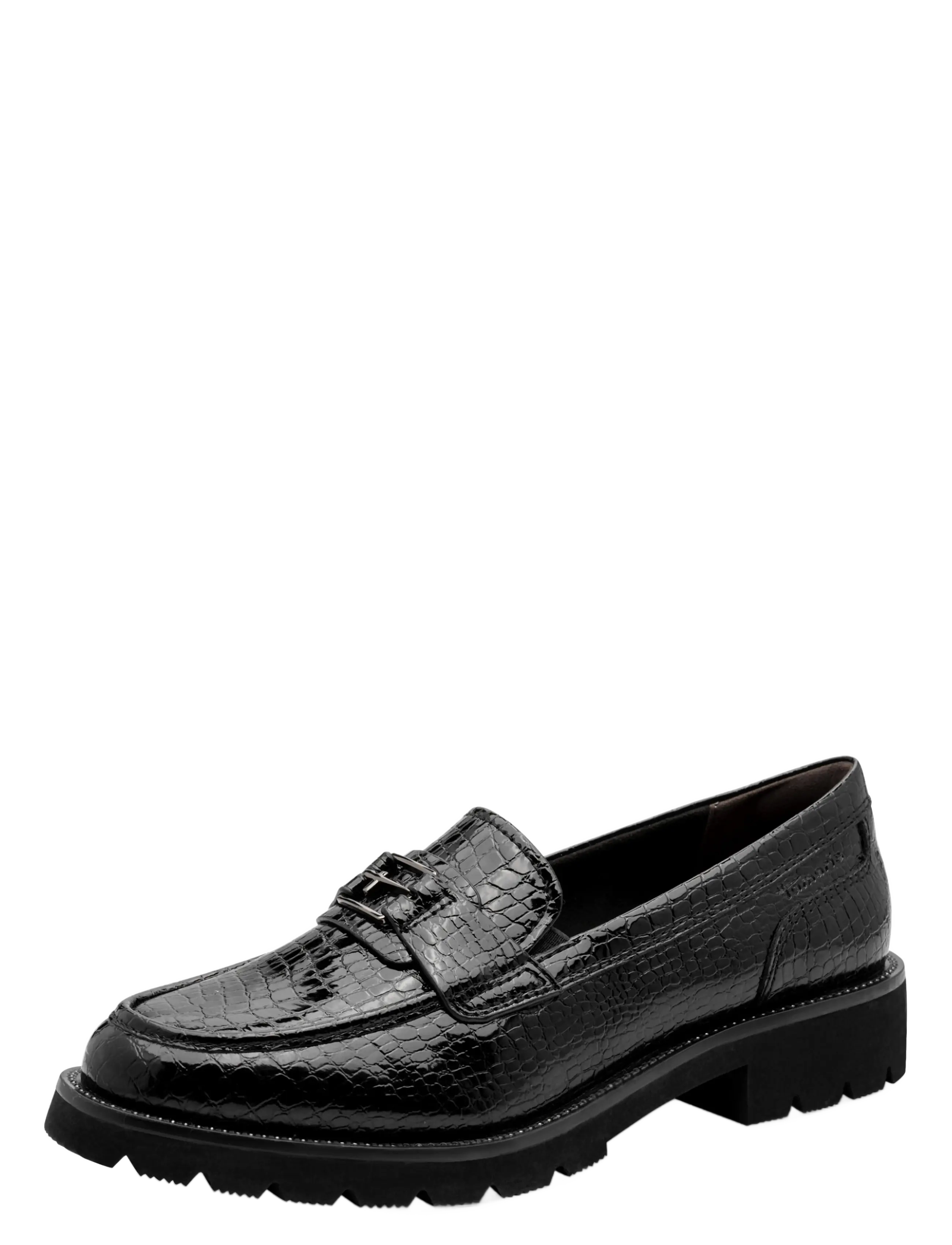 Tamaris Women Slip-On, 37, Loafers, Schwarz - Heeled Frauen