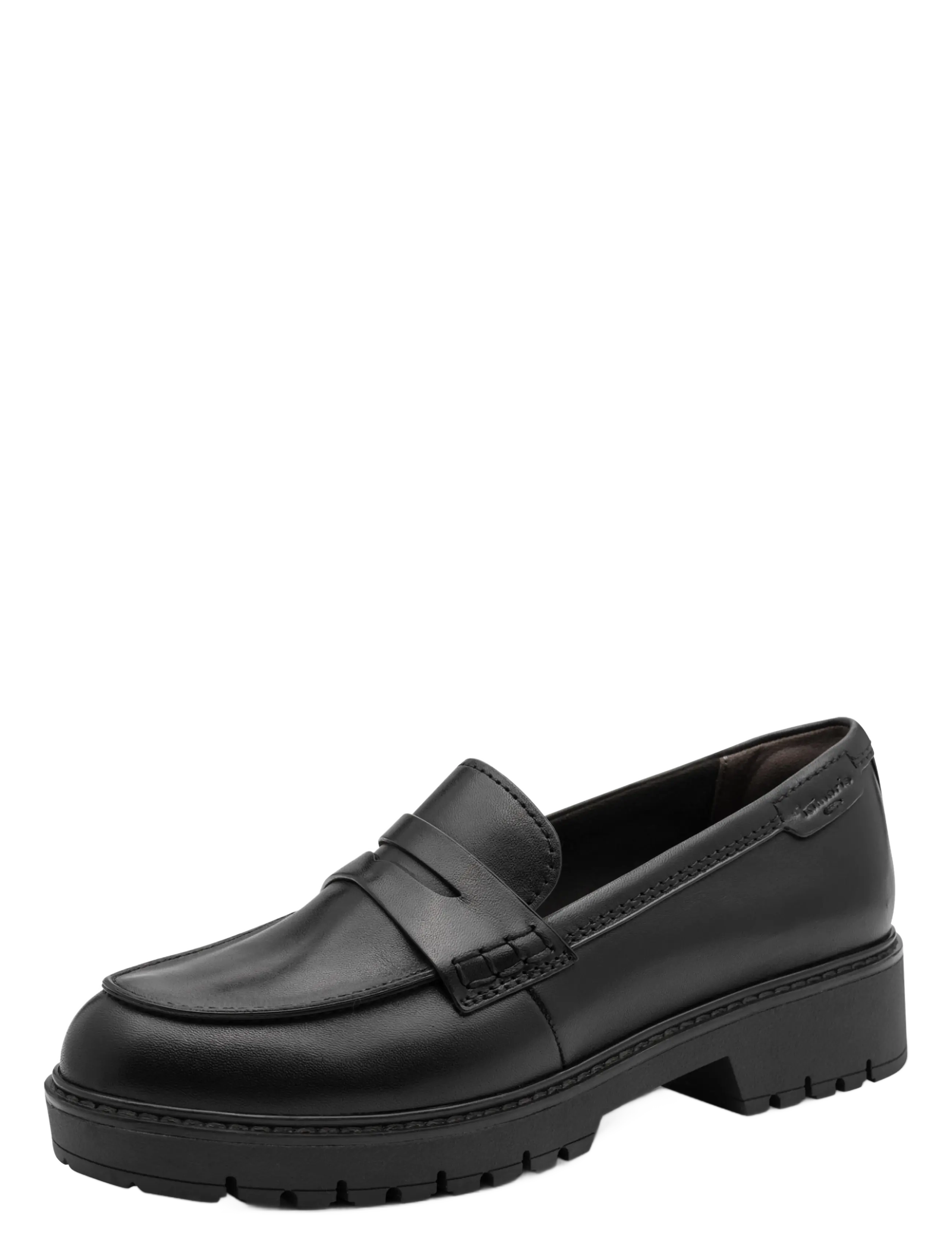 Tamaris Women Slip-On, 37, Loafers, Schwarz - Heeled Frauen