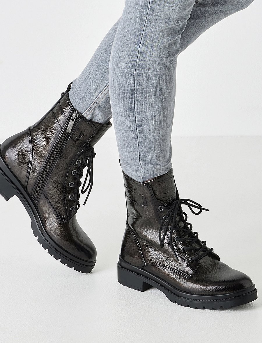 Tamaris - Women Boots - paeltega saapad - anthracite patent - 5