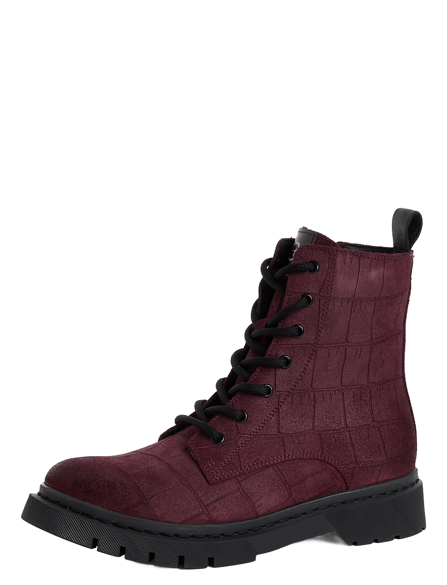 Tamaris - Women Boots - geschnürte stiefel - bordeaux croco - 0