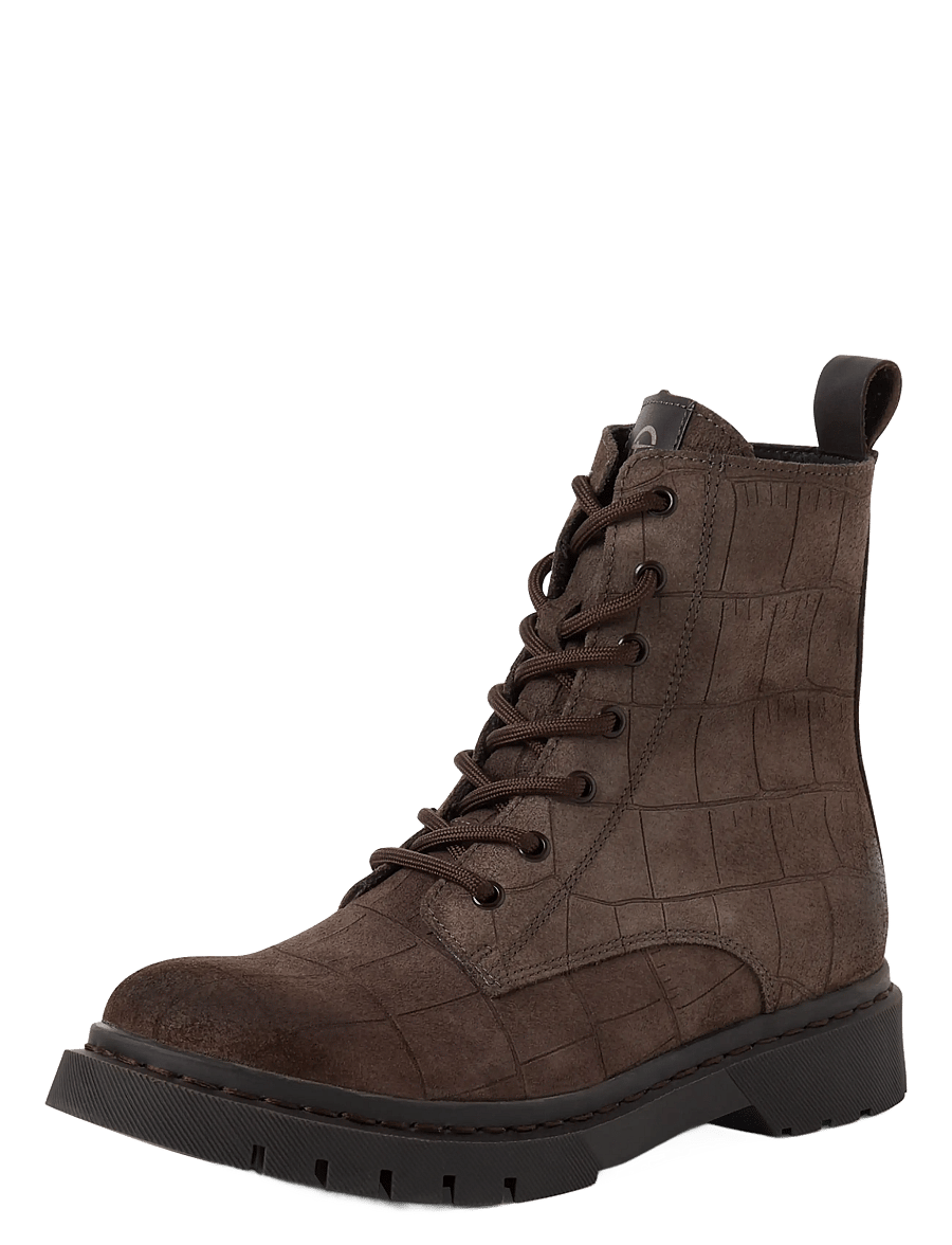 Tamaris - Women Boots - geschnürte stiefel - mocca croco - 0