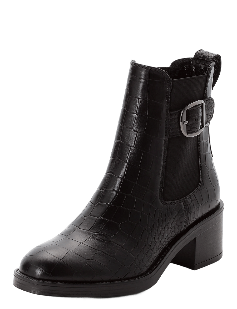 Tamaris - Women Boots - stiefeletten mit absatz - black croco - 0