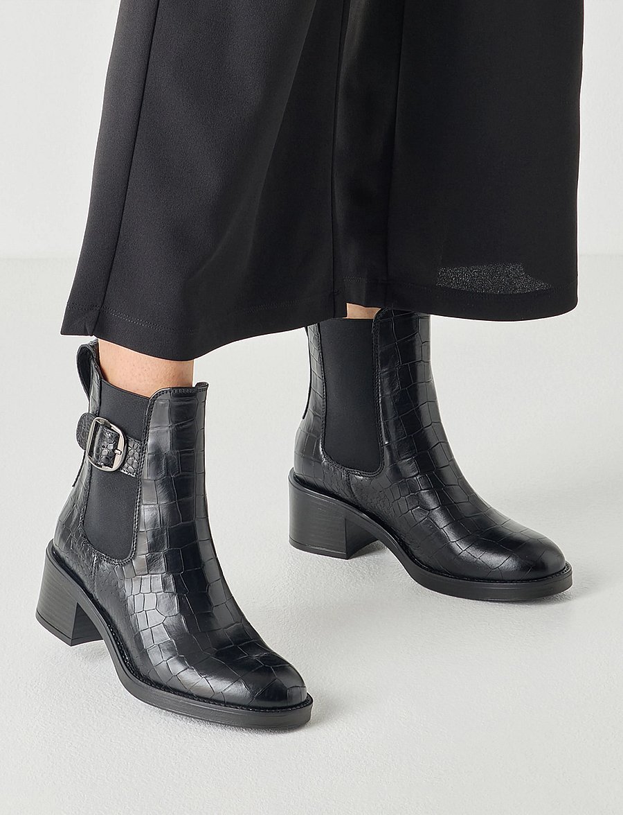 Tamaris - Women Boots - stiefeletten mit absatz - black croco - 5