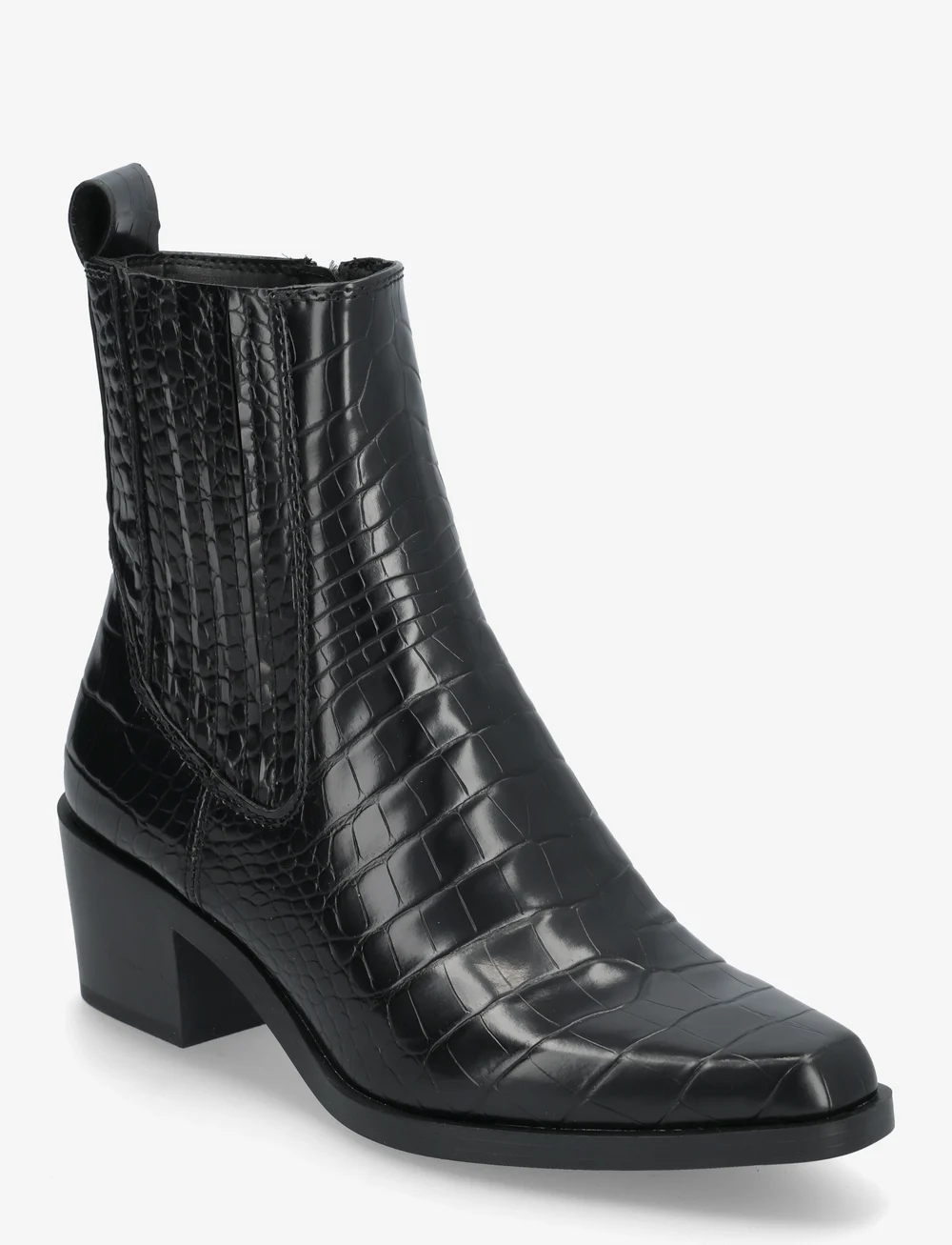 Tamaris - Women Boots - kontsaga poolsaapad - black croco - 0