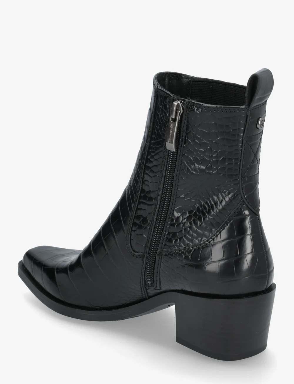 Tamaris - Women Boots - kontsaga poolsaapad - black croco - 2