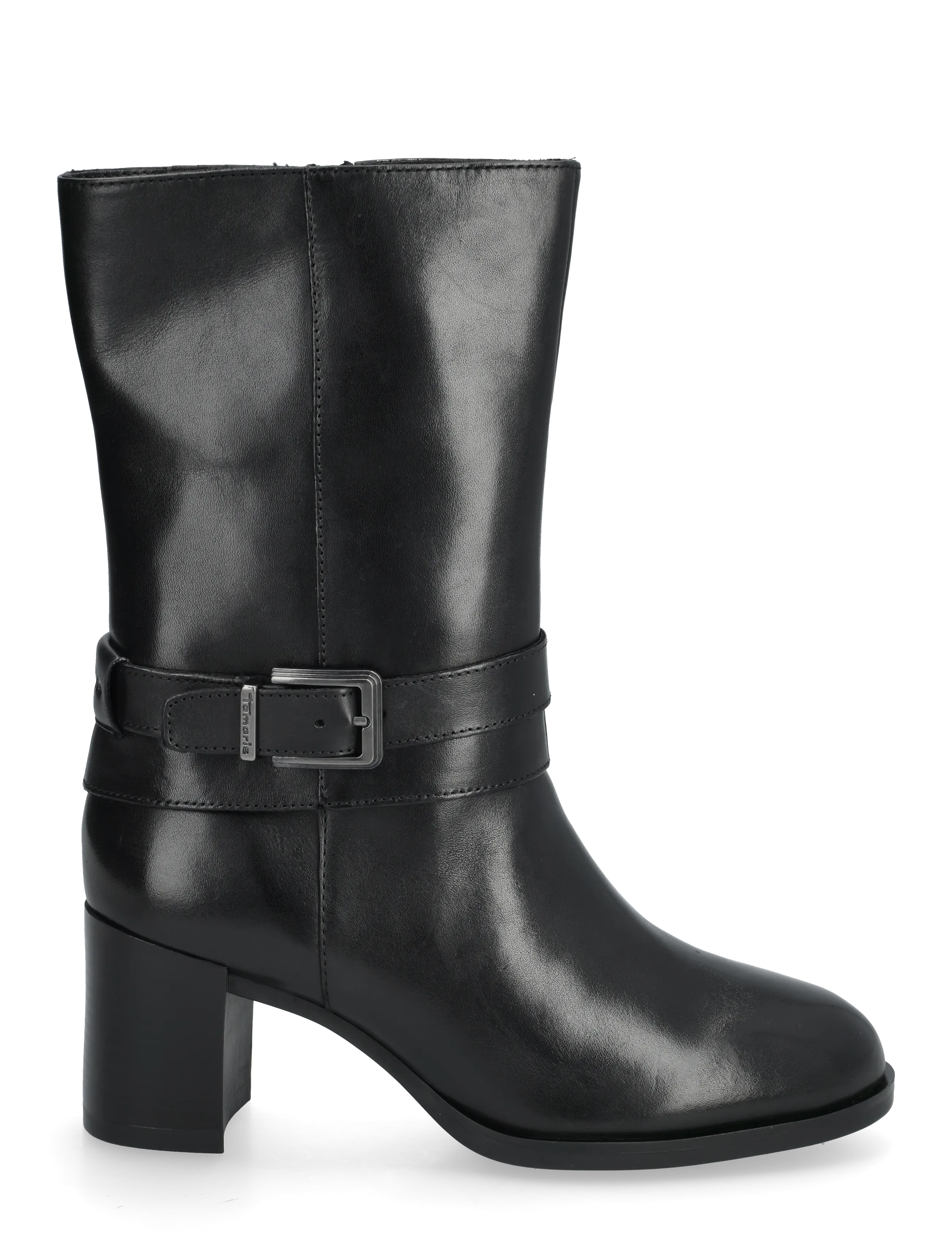 Tamaris - Women Boots - kontsaga poolsaapad - black leather - 1