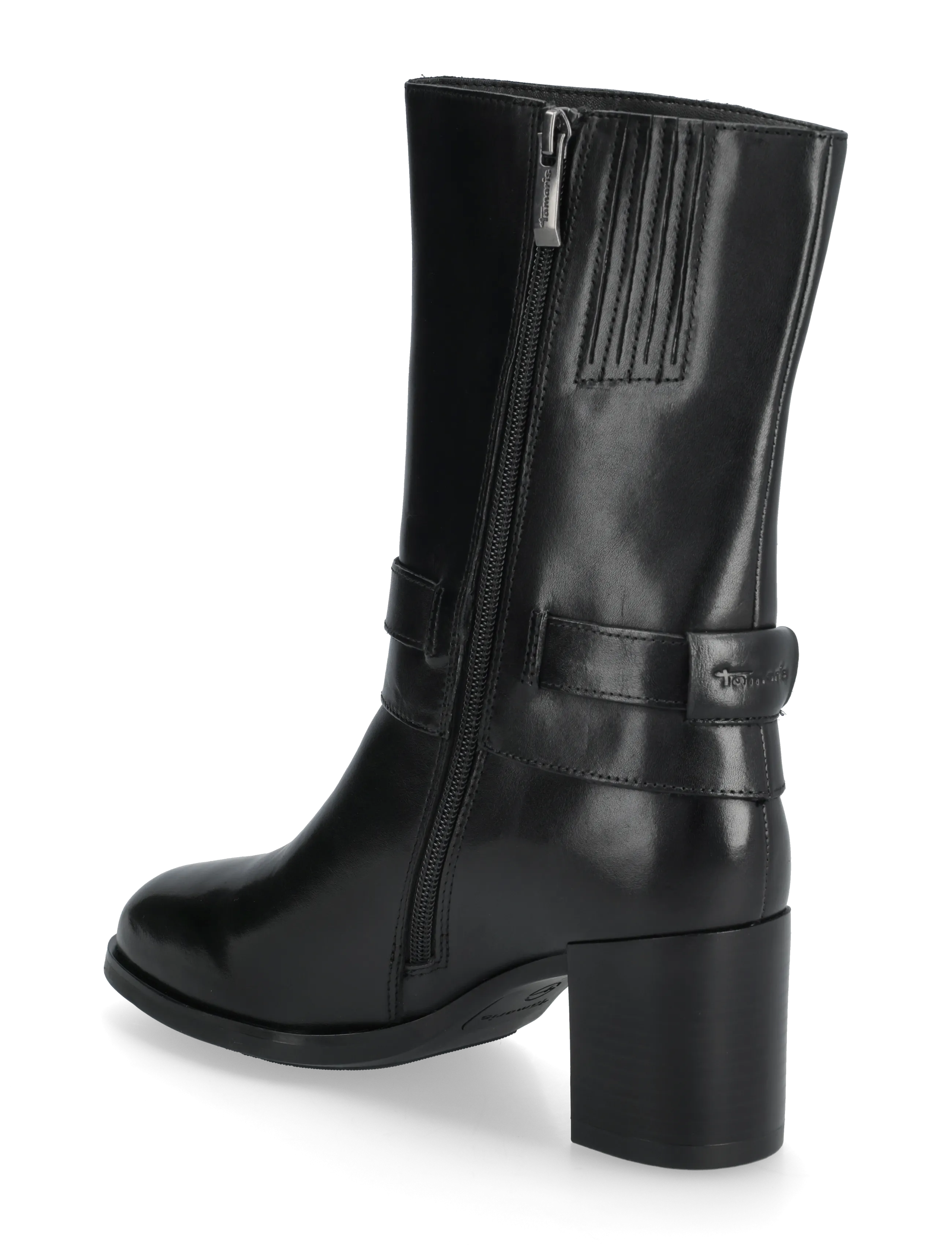Tamaris - Women Boots - kontsaga poolsaapad - black leather - 2