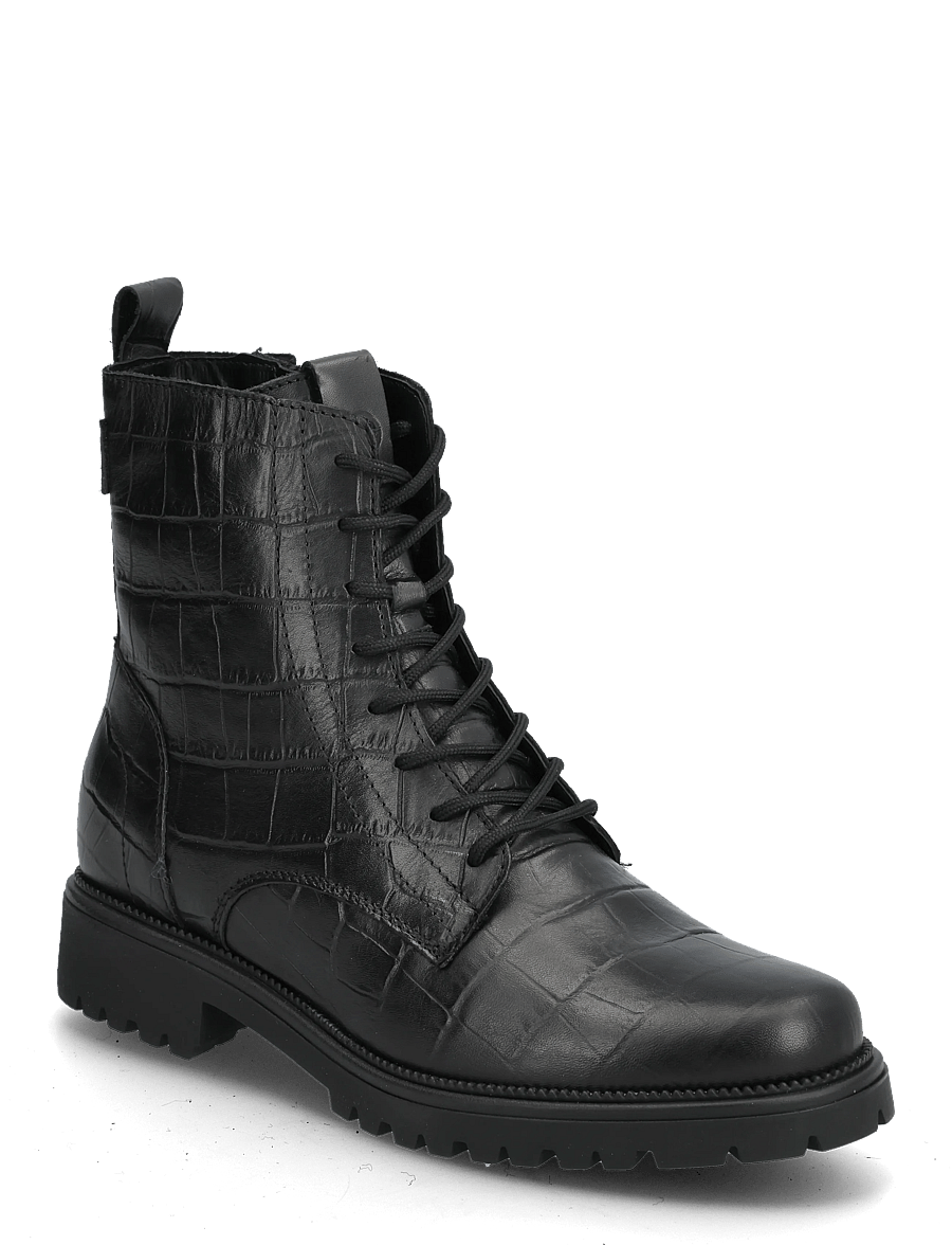 Tamaris - Women Boots - platta ankelboots - black croco - 0