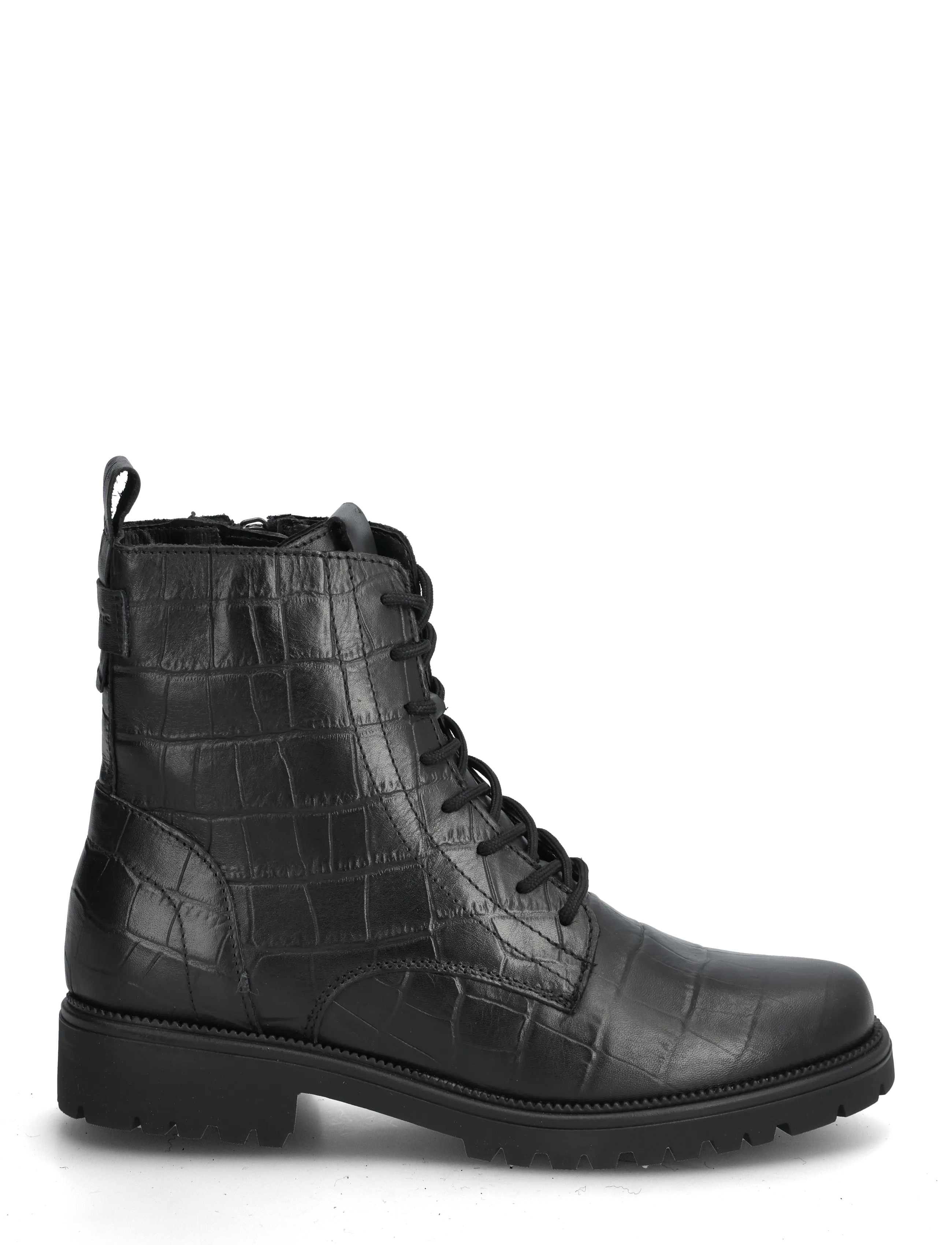 Tamaris - Women Boots - platta ankelboots - black croco - 1