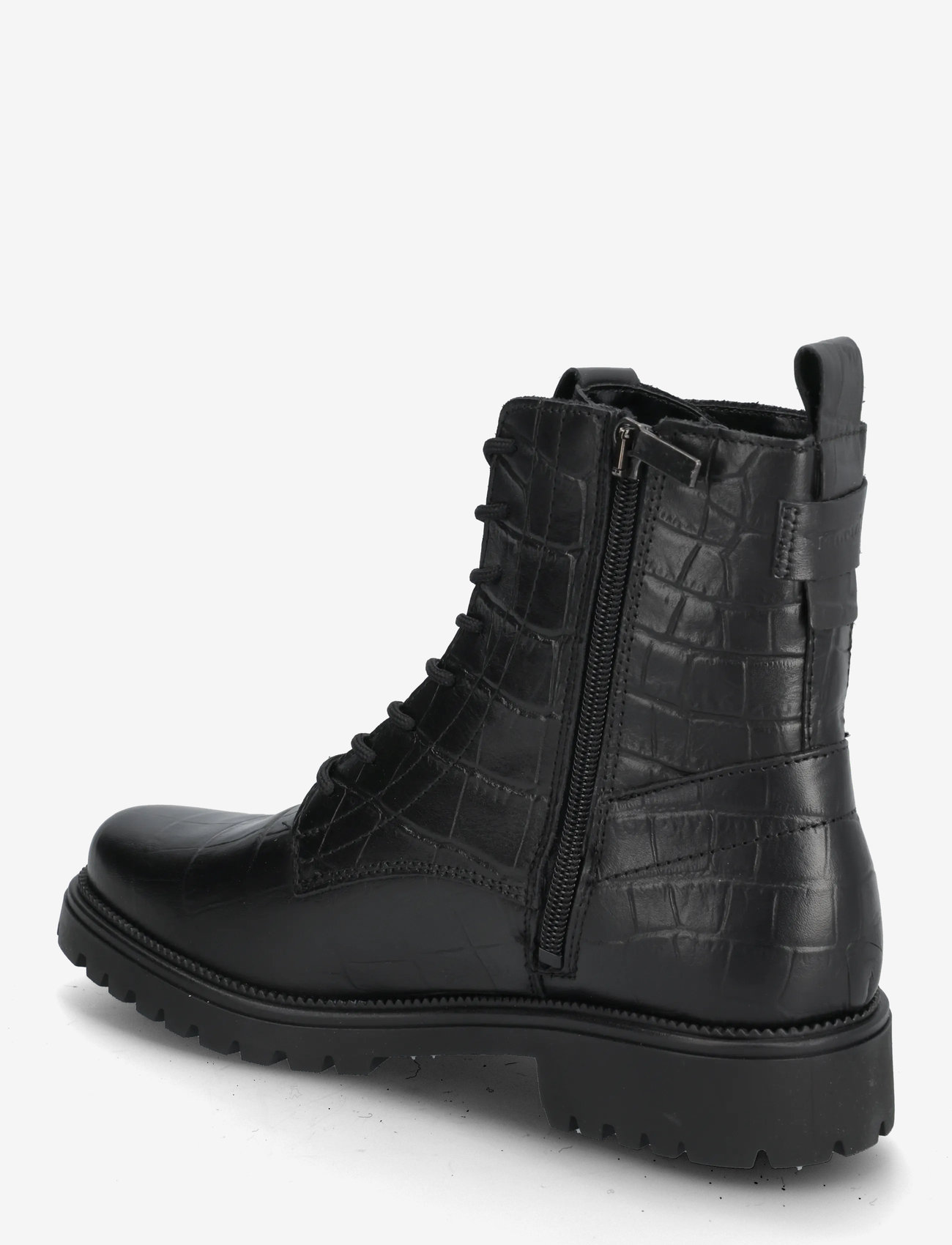 Tamaris - Women Boots - flade ankelstøvler - black croco - 2